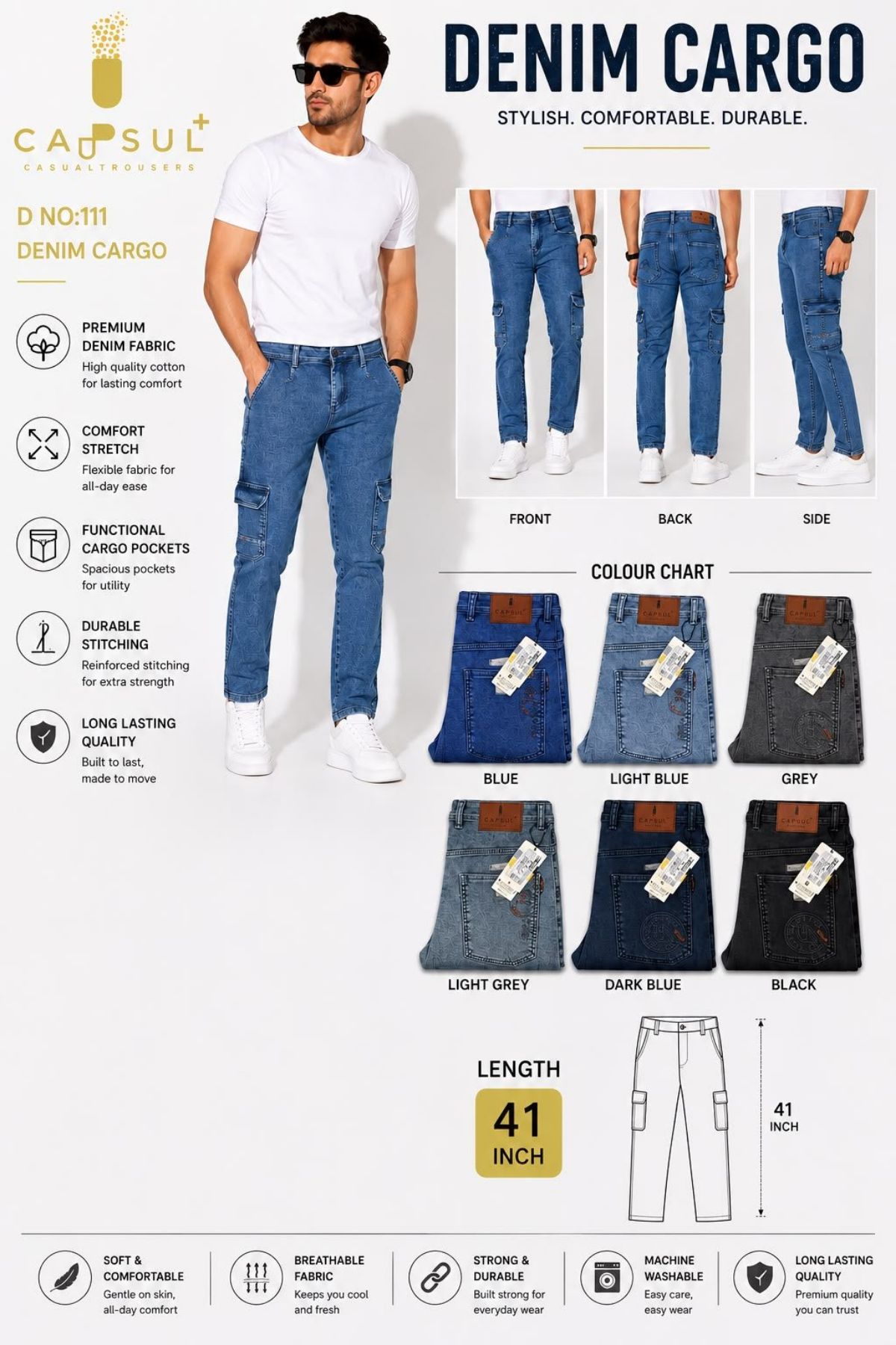 Capsule+ Men's Denim Cargo -111 (30-36)