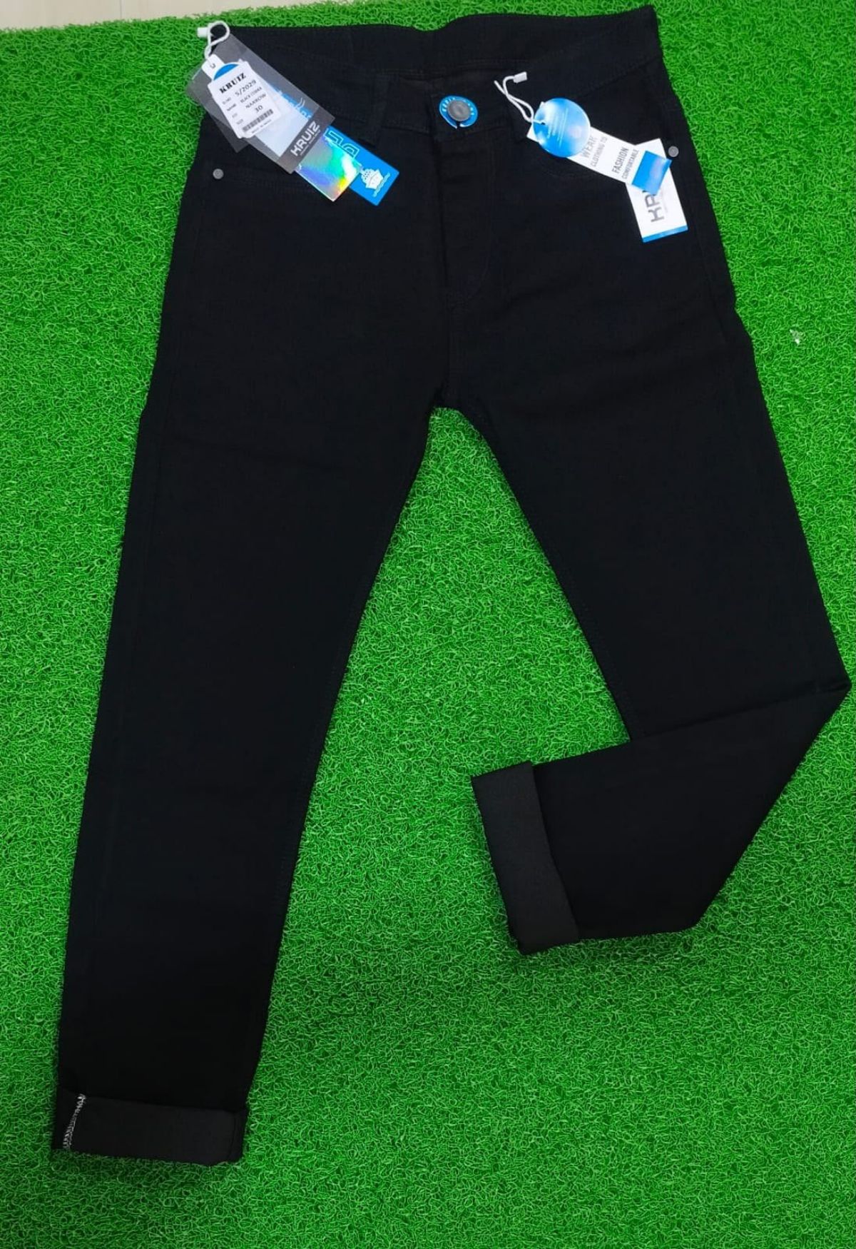 VBC Men's Premium Cotton Knitted Black Jeans (28-36)