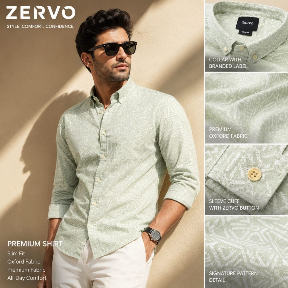 Zervo Men's Cotton Oxford Printed Shirts