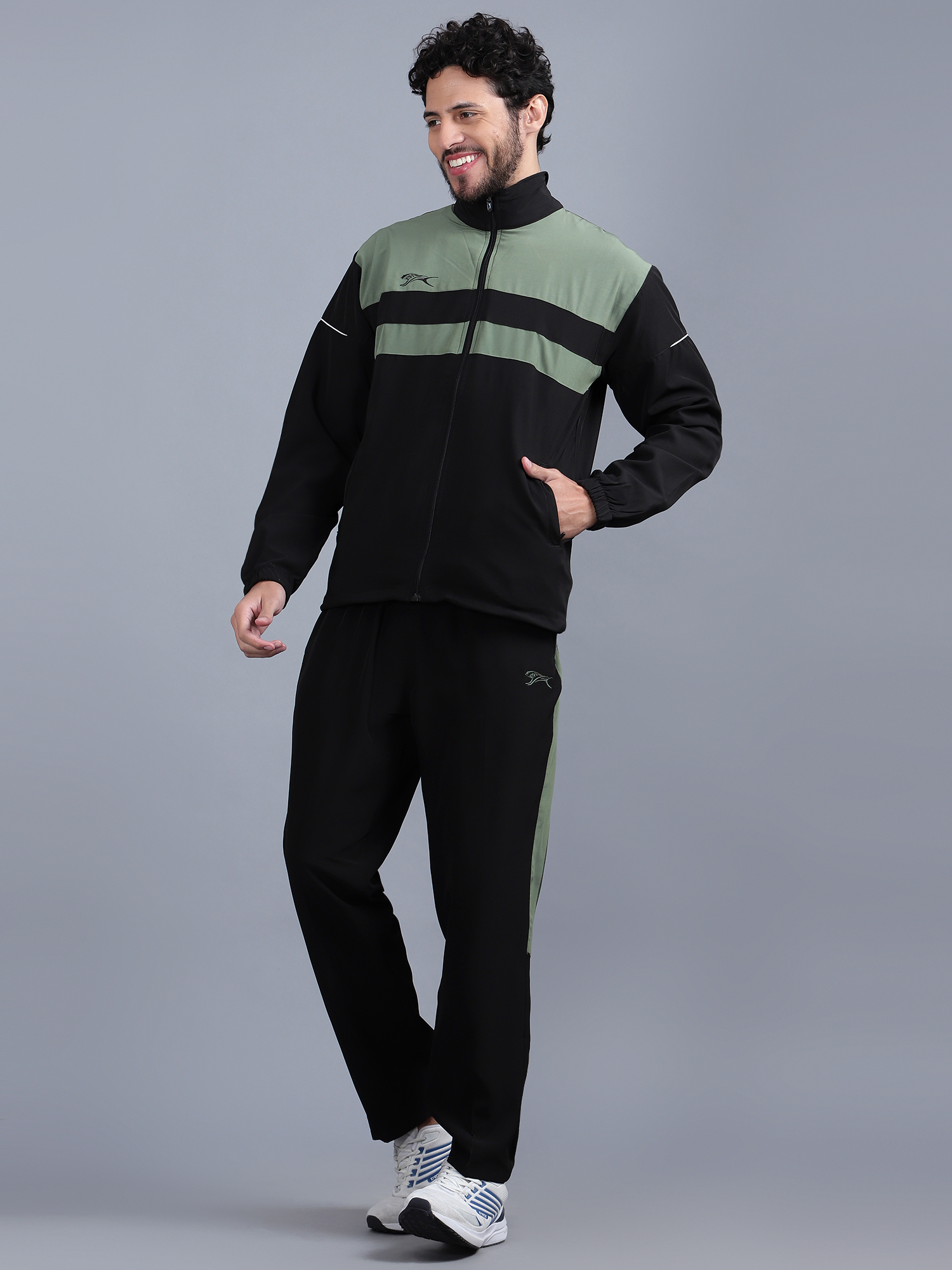 Men's Tracksuit  447B-NS-Black/Pista/White-3XL