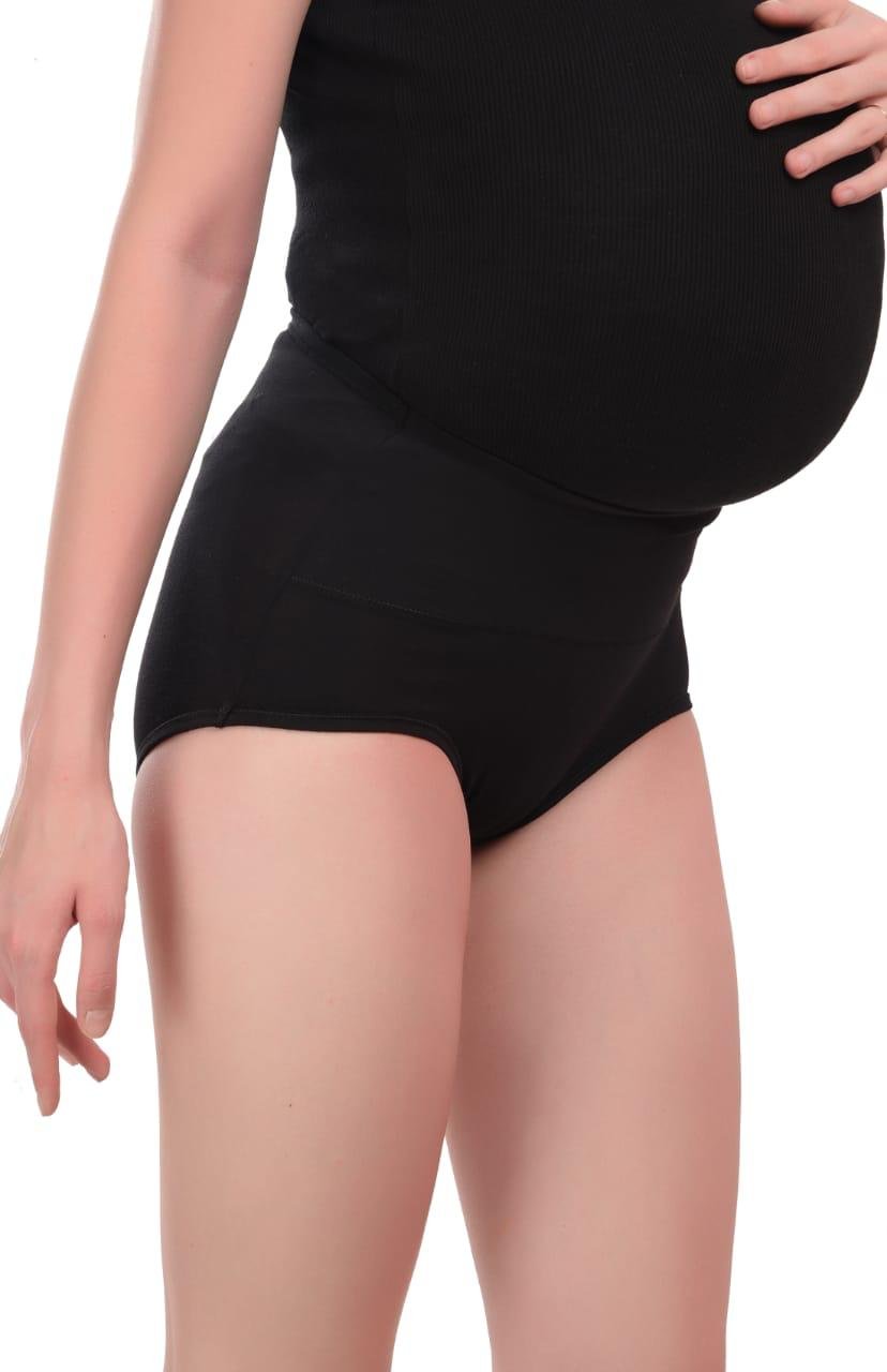 Teusy Woman High Waist Maternity Panty set-Black