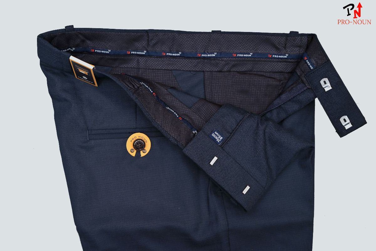 Pro-Noun Men's  Formal Trouser Pants With Adjustable belt D No- Galaxy 231-7-197 (30-36)- Navy