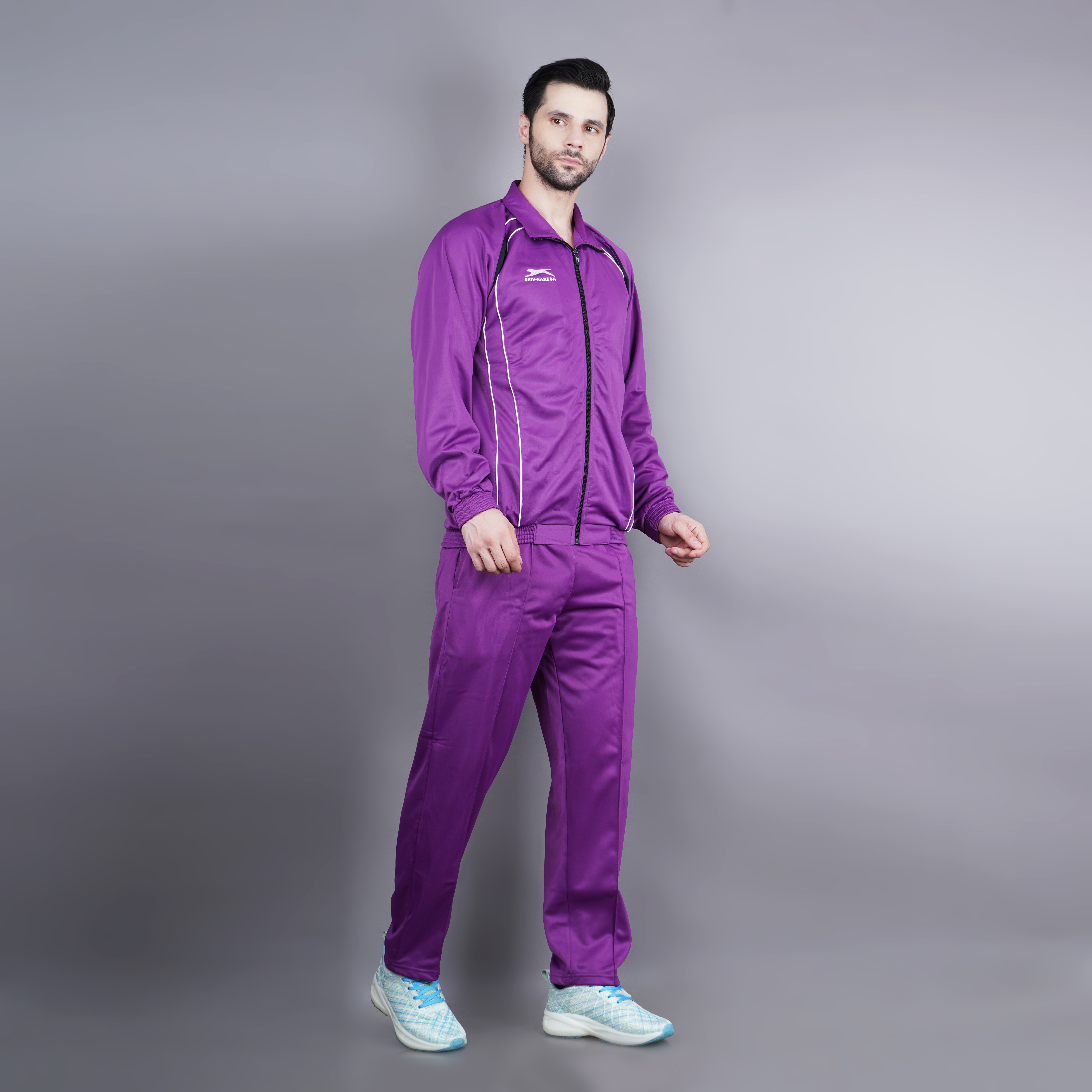 Men's Tracksuit  435A-TP-Purple/Black/White-XL