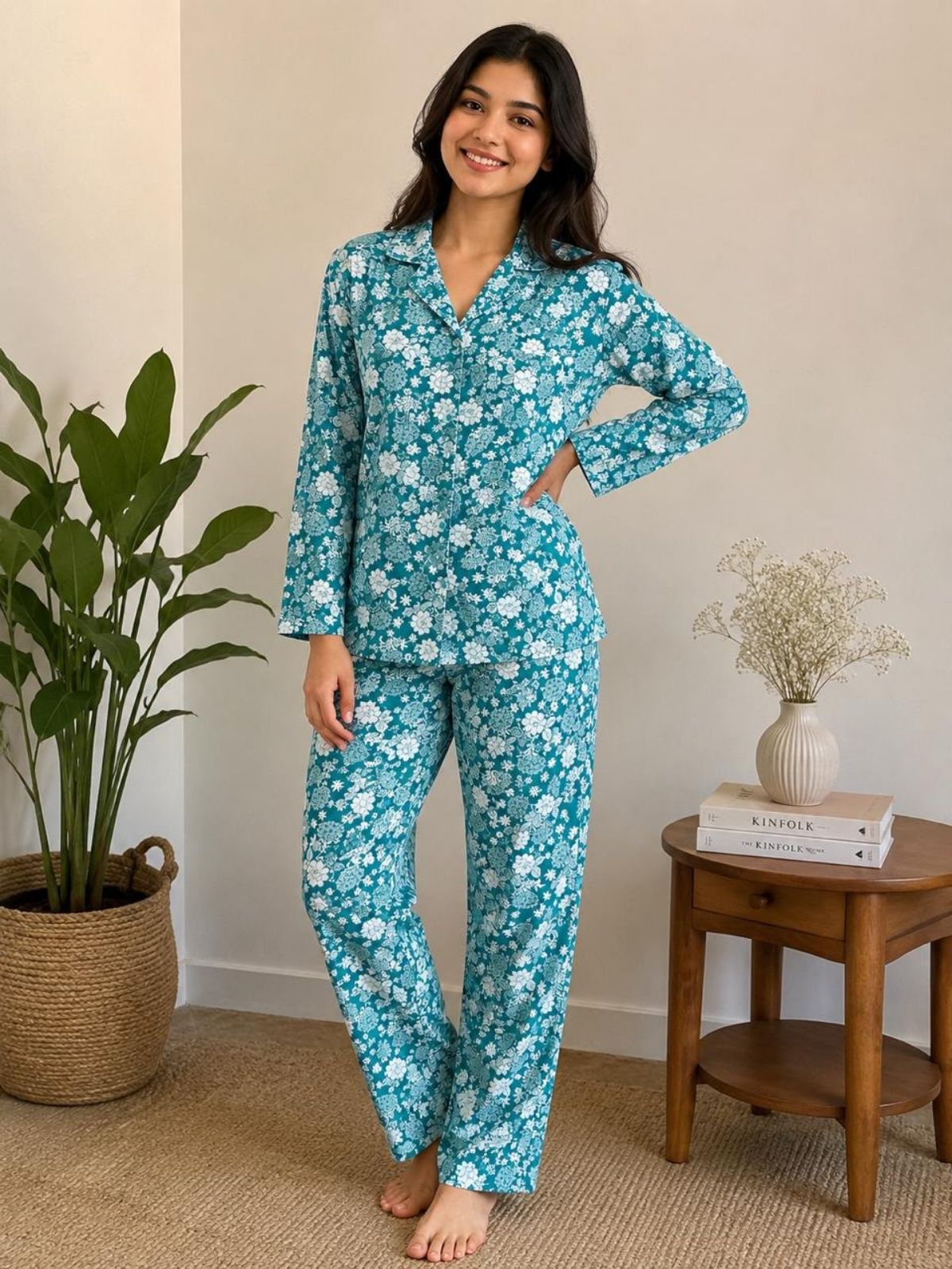 SG Fashion Women Cotton Top Bottom Set