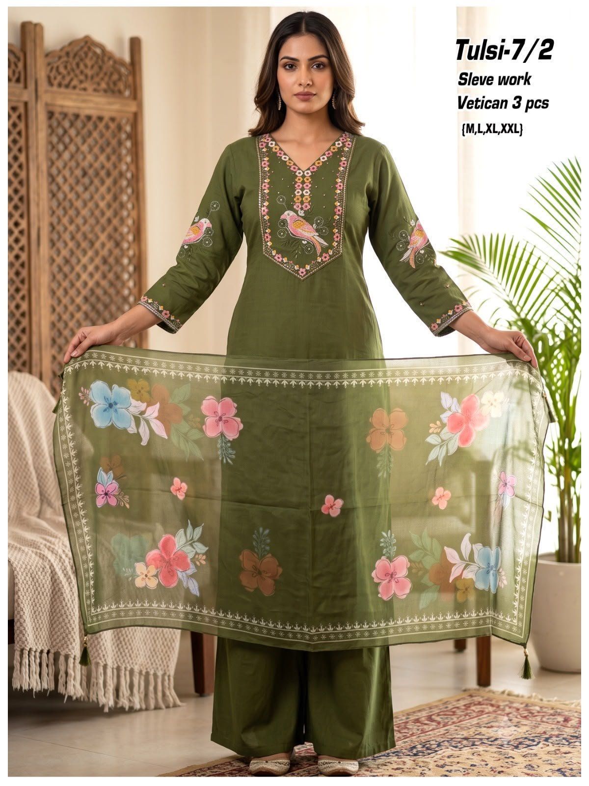 Women's Ethnic Wear Set with dupatta- Tulsi-7/2