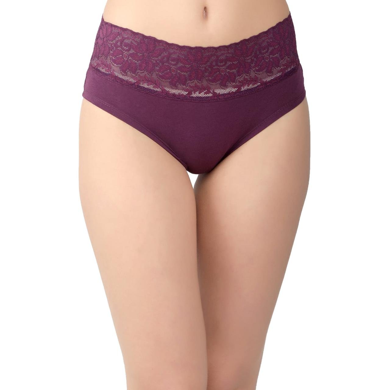 Teusy Woman Top Lace Panty Set-wine