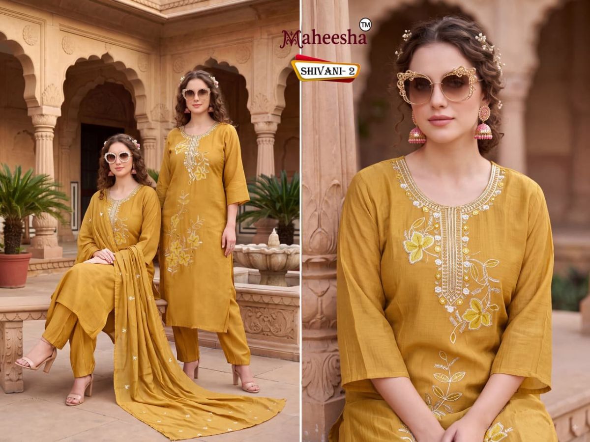 Rani Vastram Women's Ethnic Wear Suit & Bottom Set with Dupatta- Shivani-2