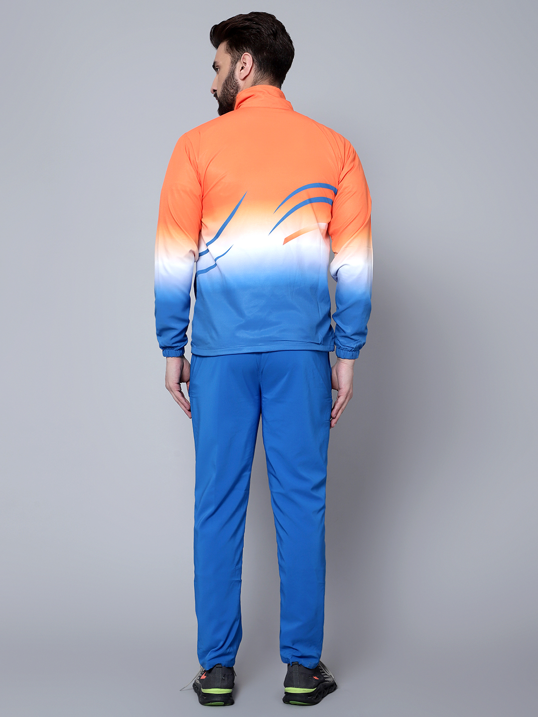 Men's Tracksuit  E-SNTSNXFS965_Orange/Royal/White_L_NS Spandex