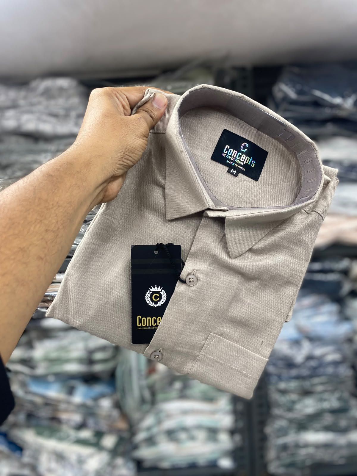Concepts Men's Shirts Plain Linen Full Sleeve