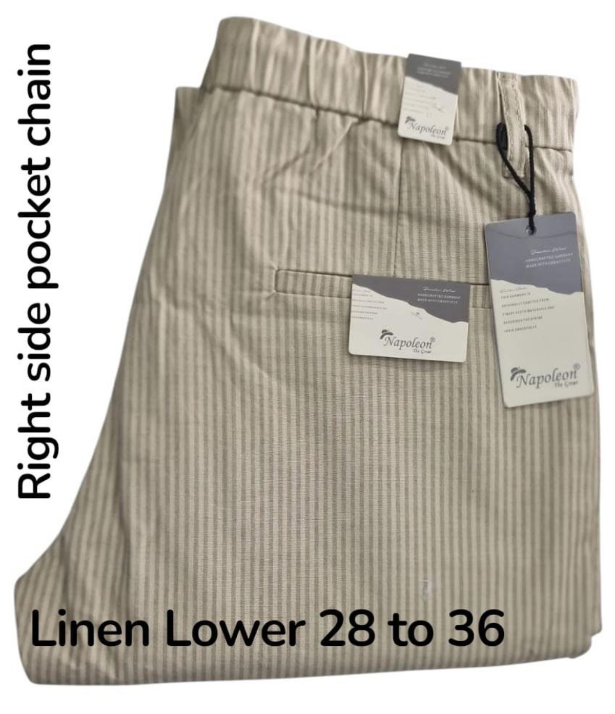 Men's Premium Linen Lycra Lower with Stripes
