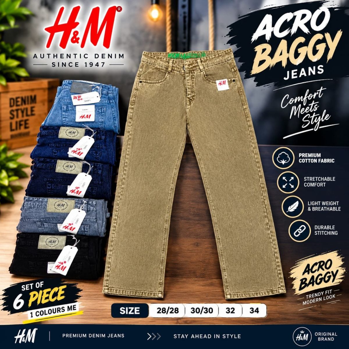 Updry Men's Baggy Jeans -Acro