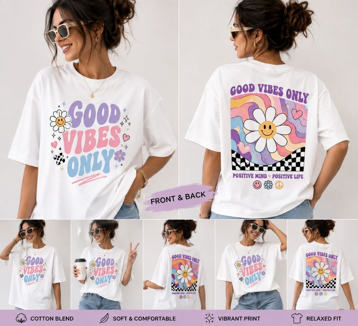 Cotton Blend Printed Unisex T-Shirts