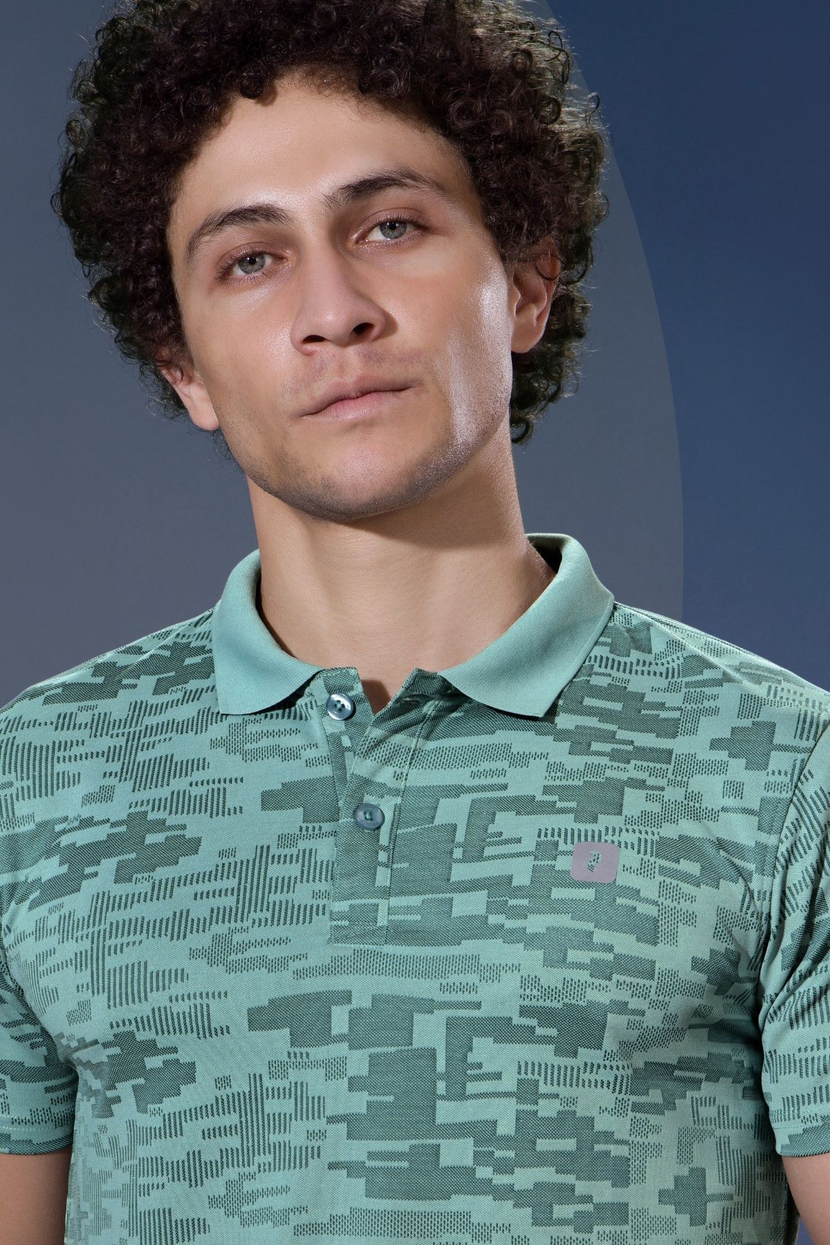 Men's Jacquard Knit Coller Neck Half Sleeves T-shirts D No-K-71