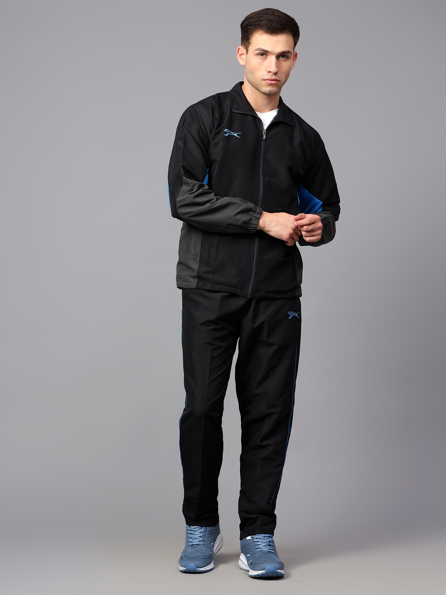 Men's Tracksuit  446B-Black/Dark Grey/Turkish Blue-XXL-TZ