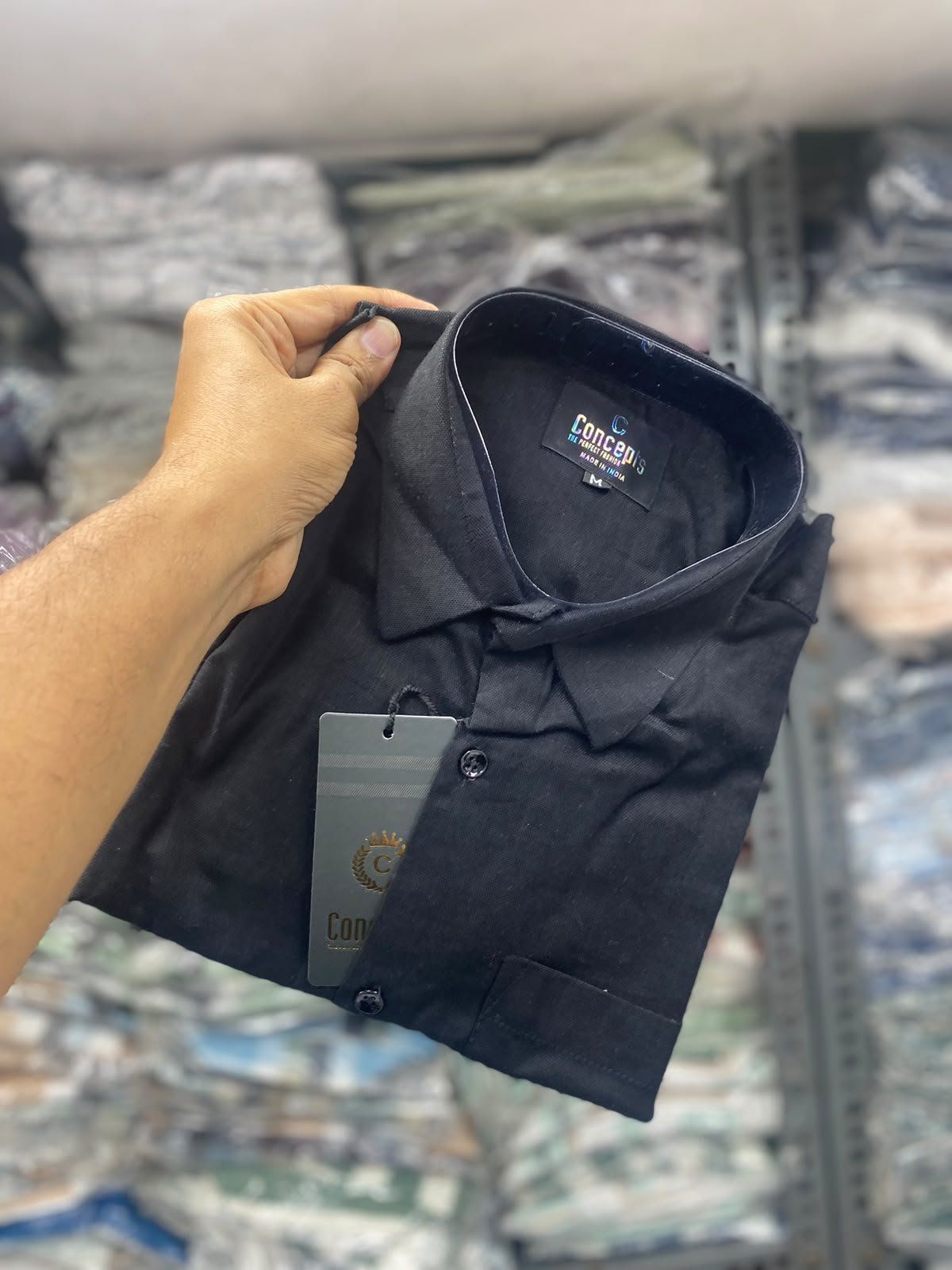 Concepts Men's Shirts Plain Linen Full Sleeve