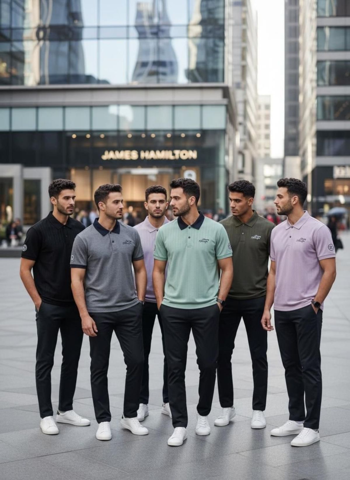 Men's Jacquard Knit Half Sleeves T-shirts