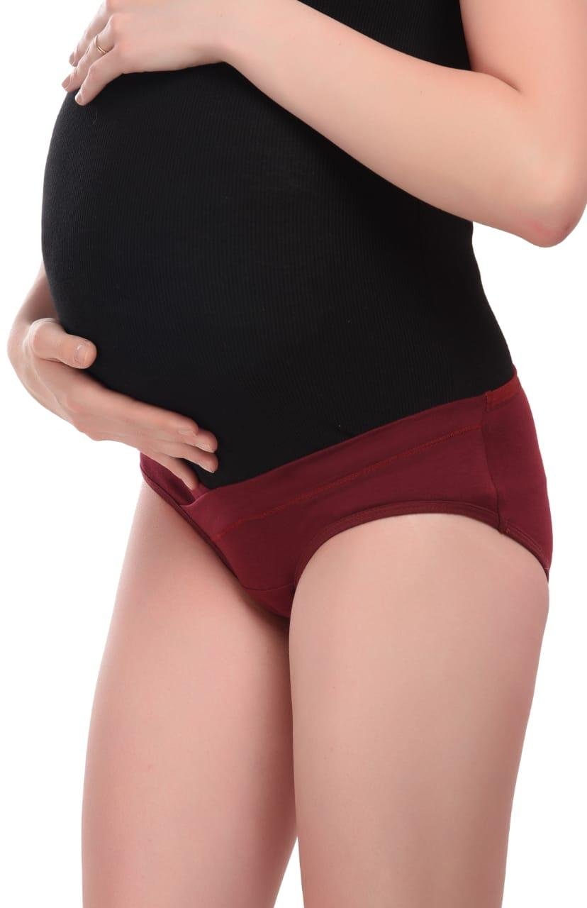 Teusy Woman Low Waist Maternity Panty set-Mint Green (Maroon)