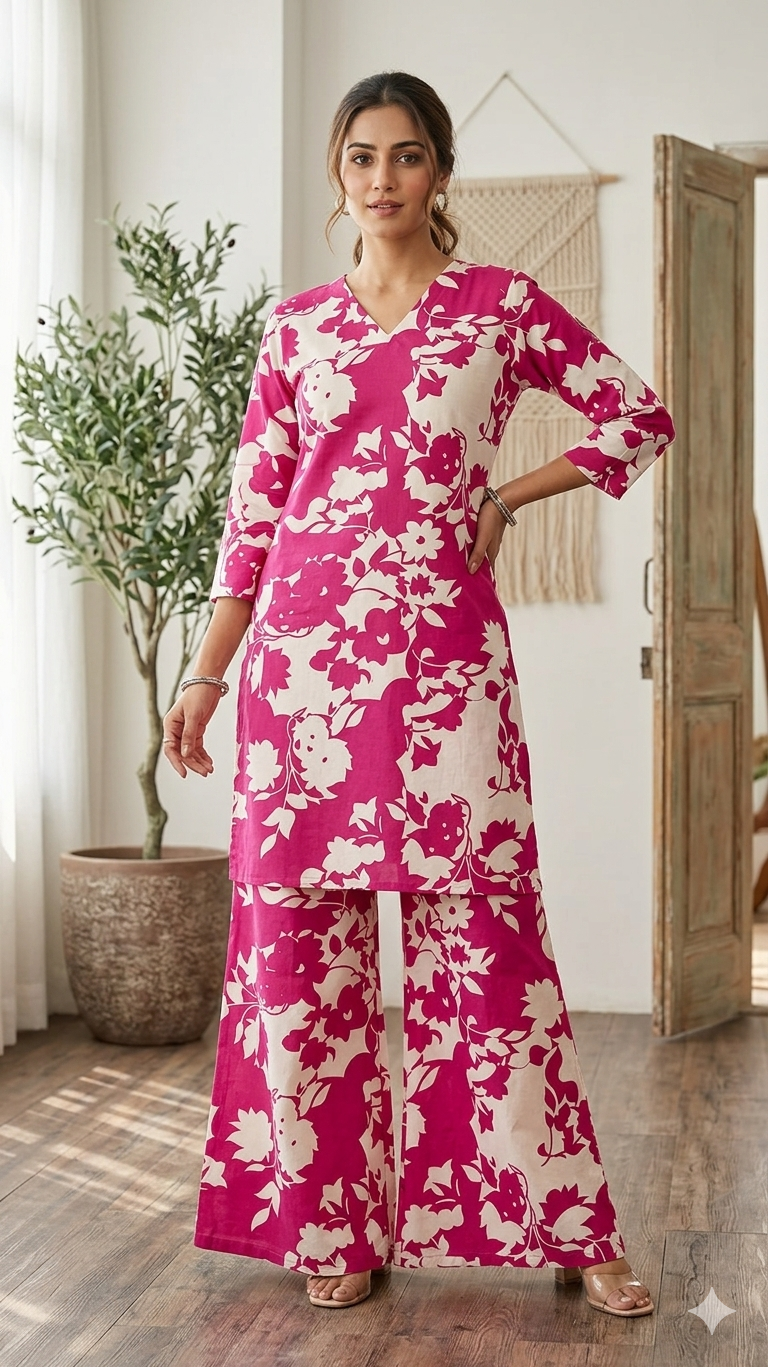 Cotton 2 piece cordset Long 45 Length