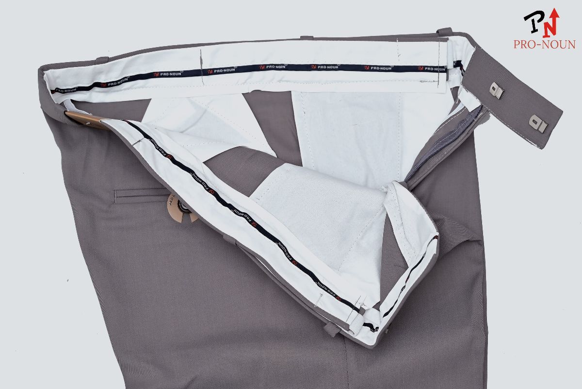 Pro-Noun Men's Men's Formal Trouser Pants With Adjustable belt D No- Signature 292-8 (30-36)- Grey