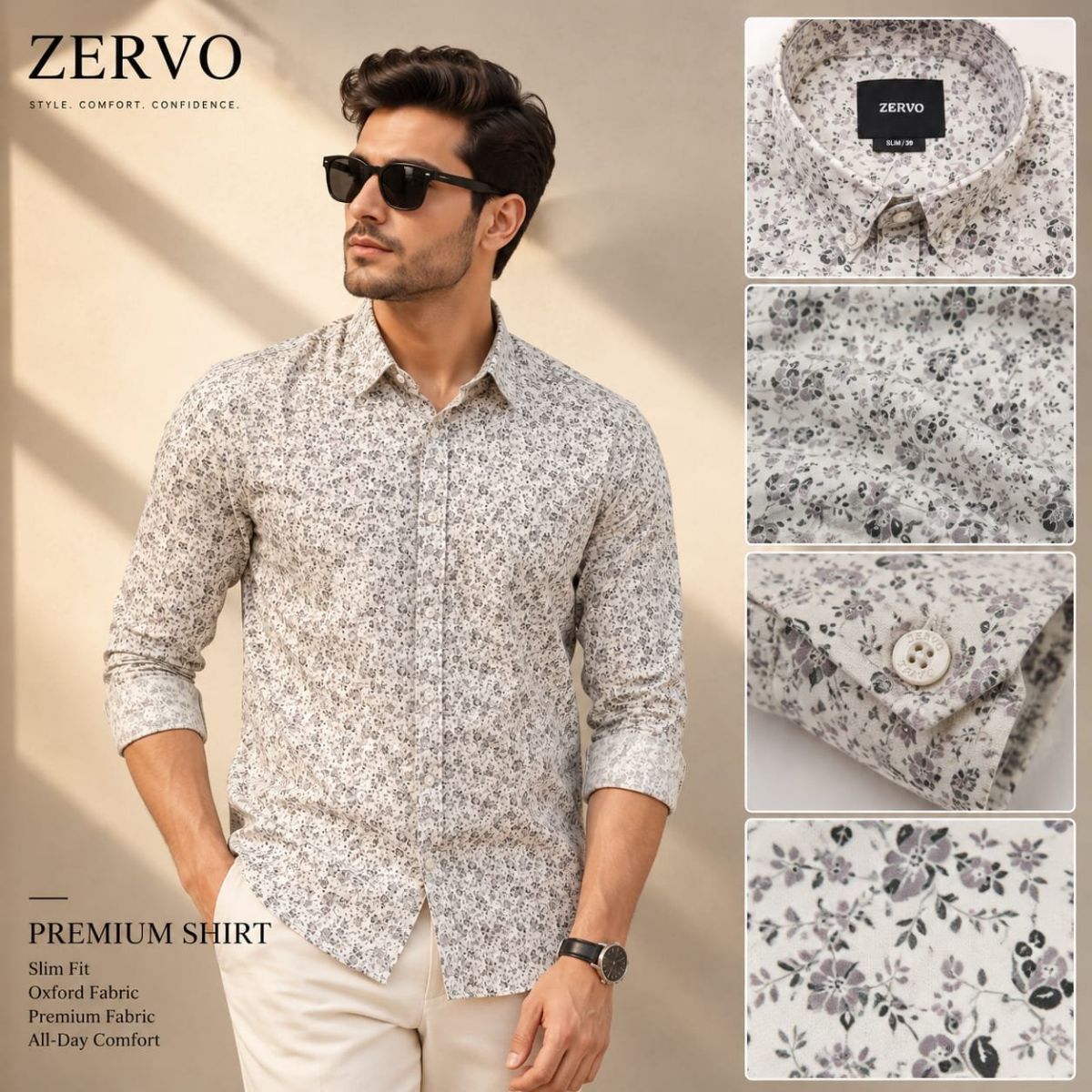 Zervo Men's Cotton Oxford Printed Shirts