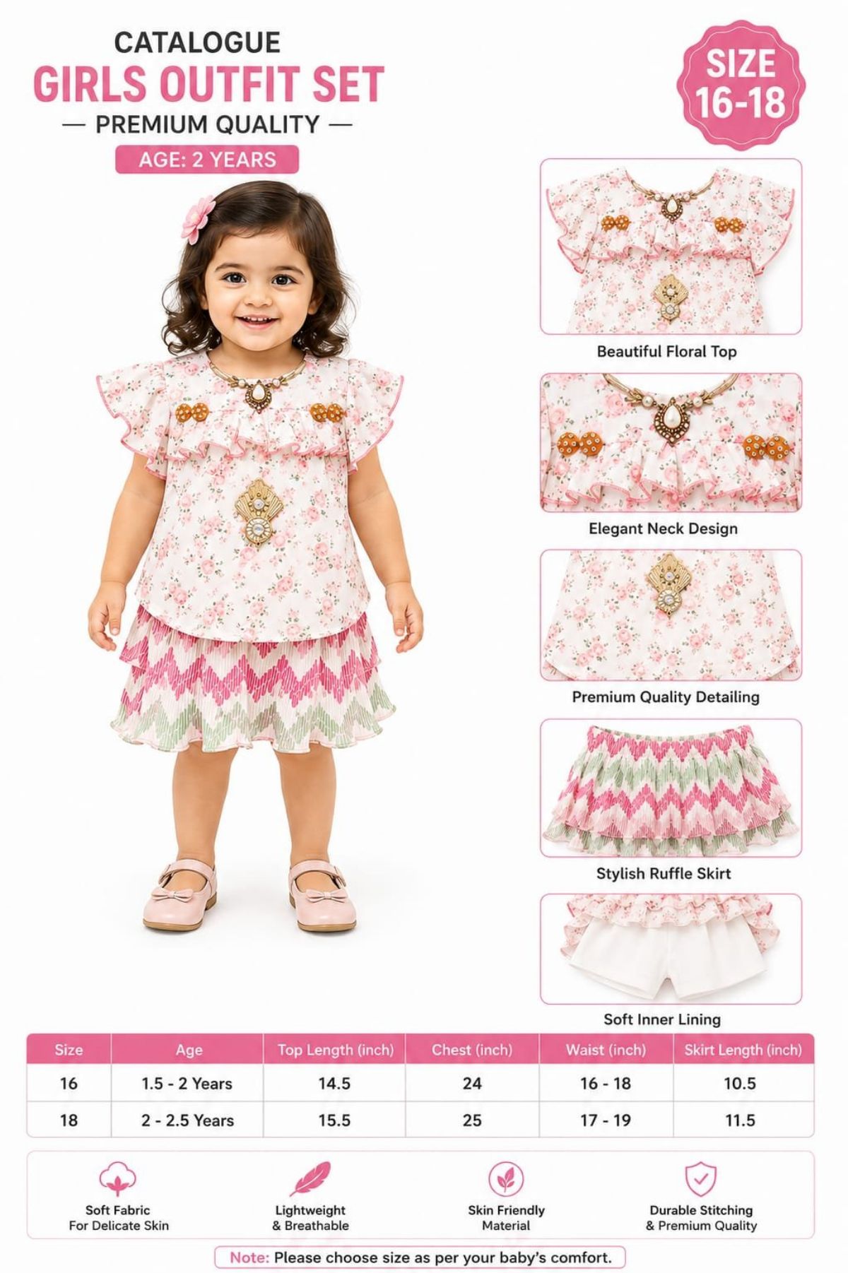 SG Fashion Giels Top Bottom Set