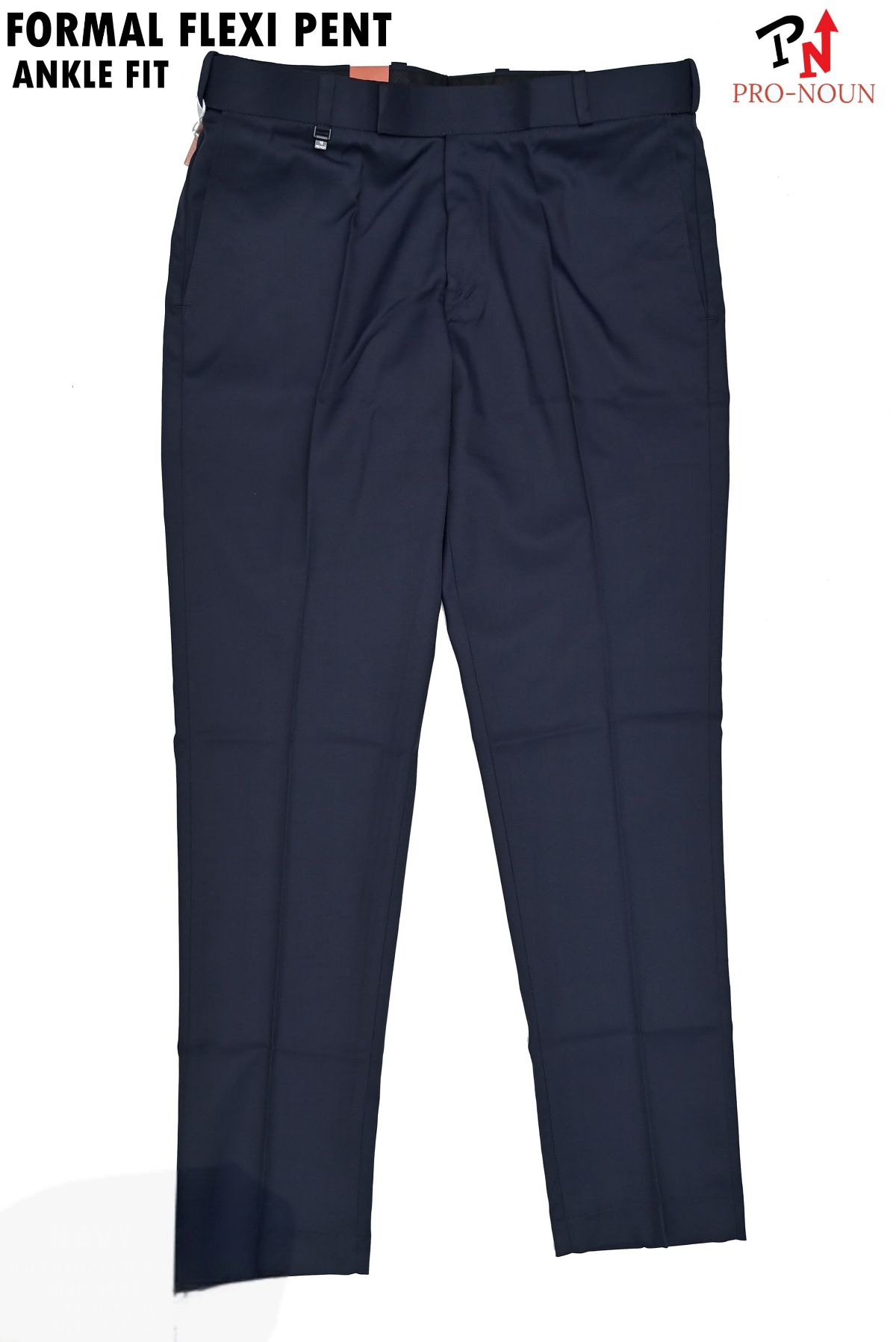 Pro-Noun Men's Men's Formal Trouser Pants With Adjustable belt D No- Signature 292-8 (28-32)- Navy