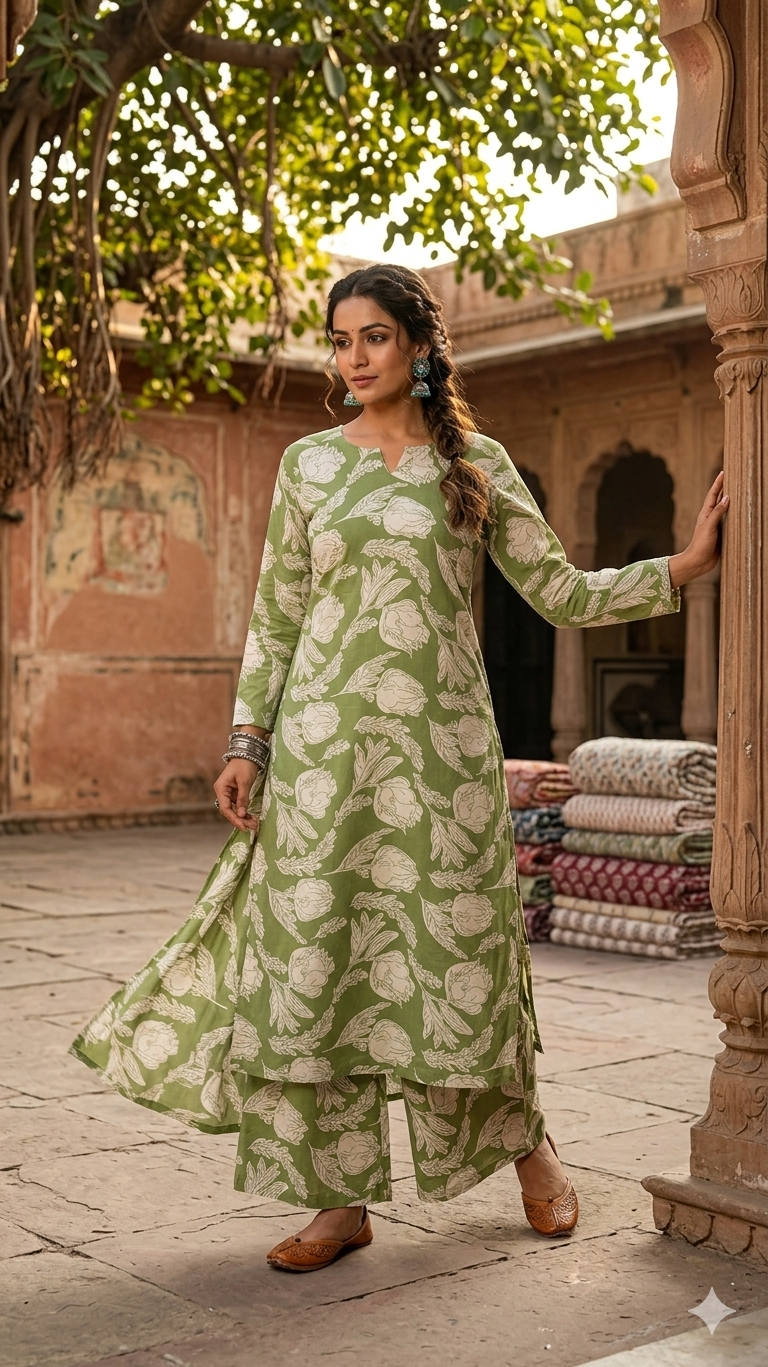 Cotton 2 piece cordset Long 45 Length