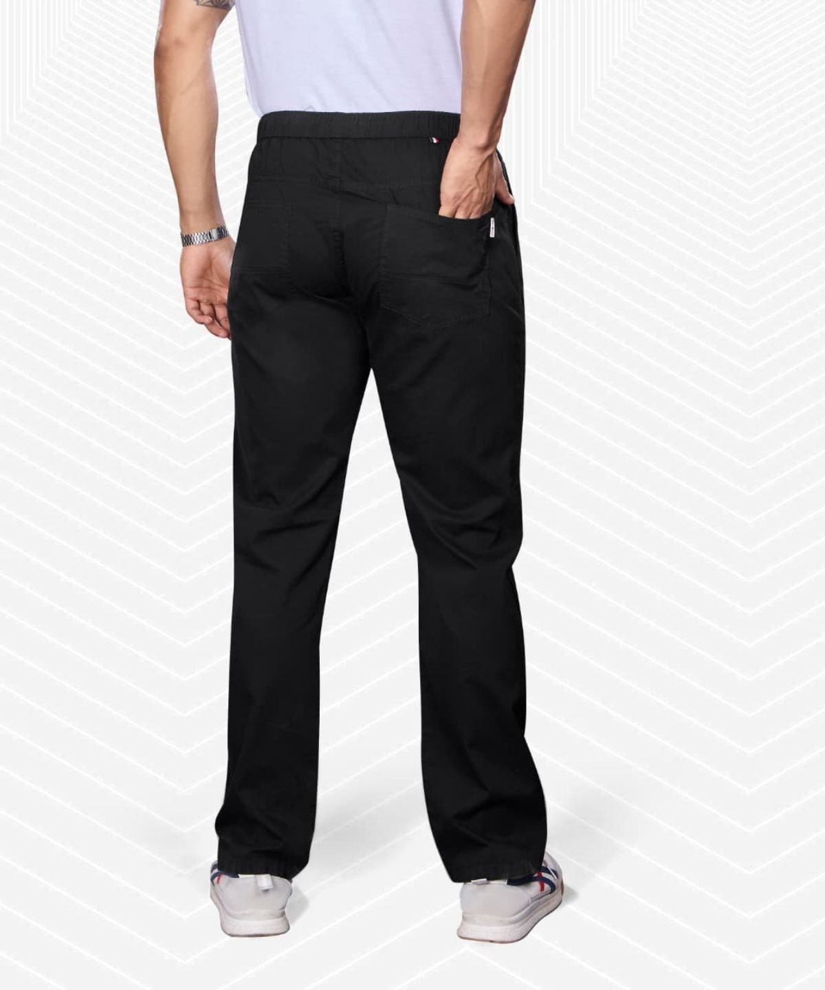 Pro-Noun Men's Lounge Wear Cotton Trackpant- D No- Cotonix-9-610-Black