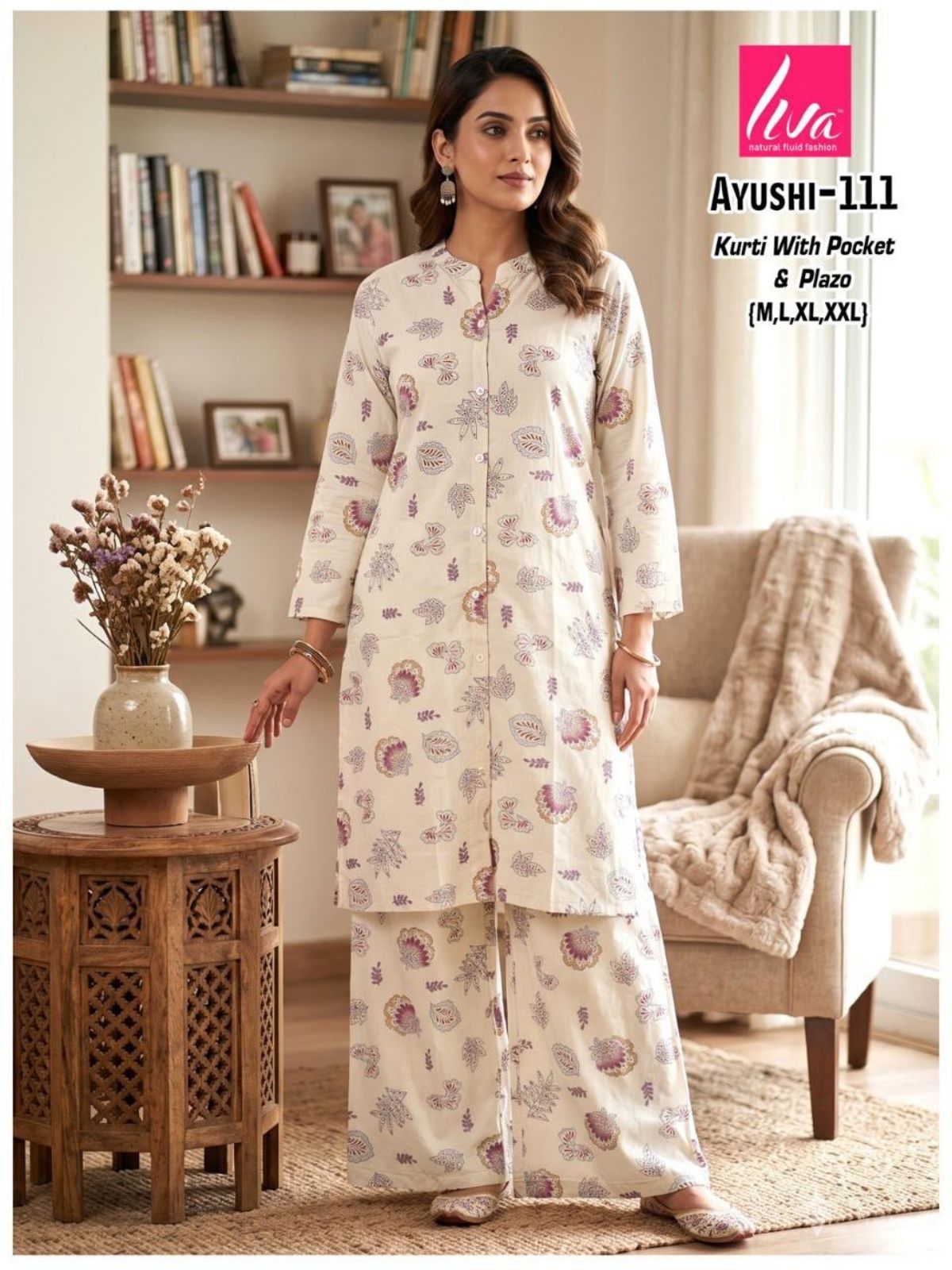 Women's Ethnic Wear Set with Kurti Pocket-Ayushi-111