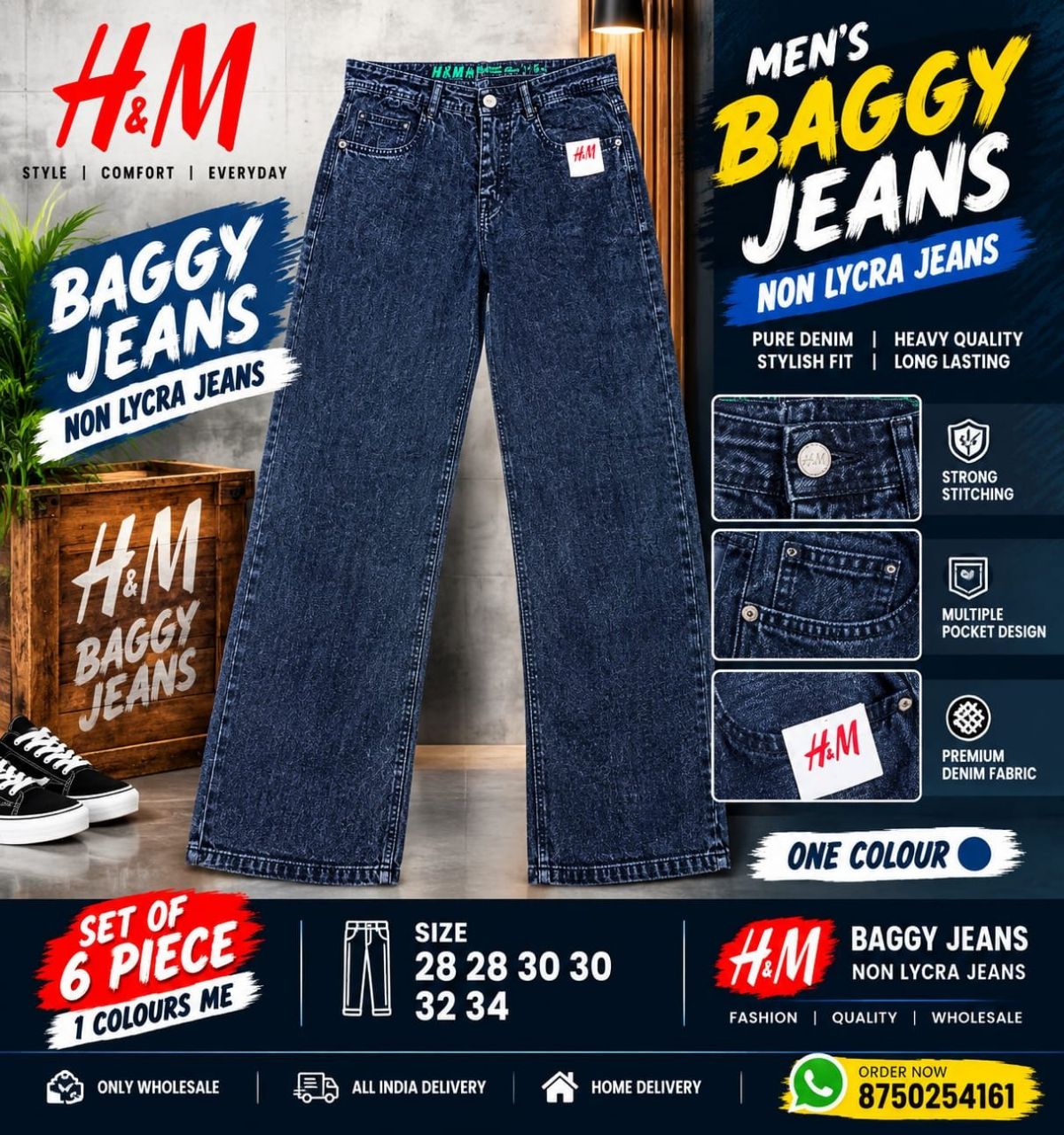 Updry Men's Baggy Jeans -H&M
