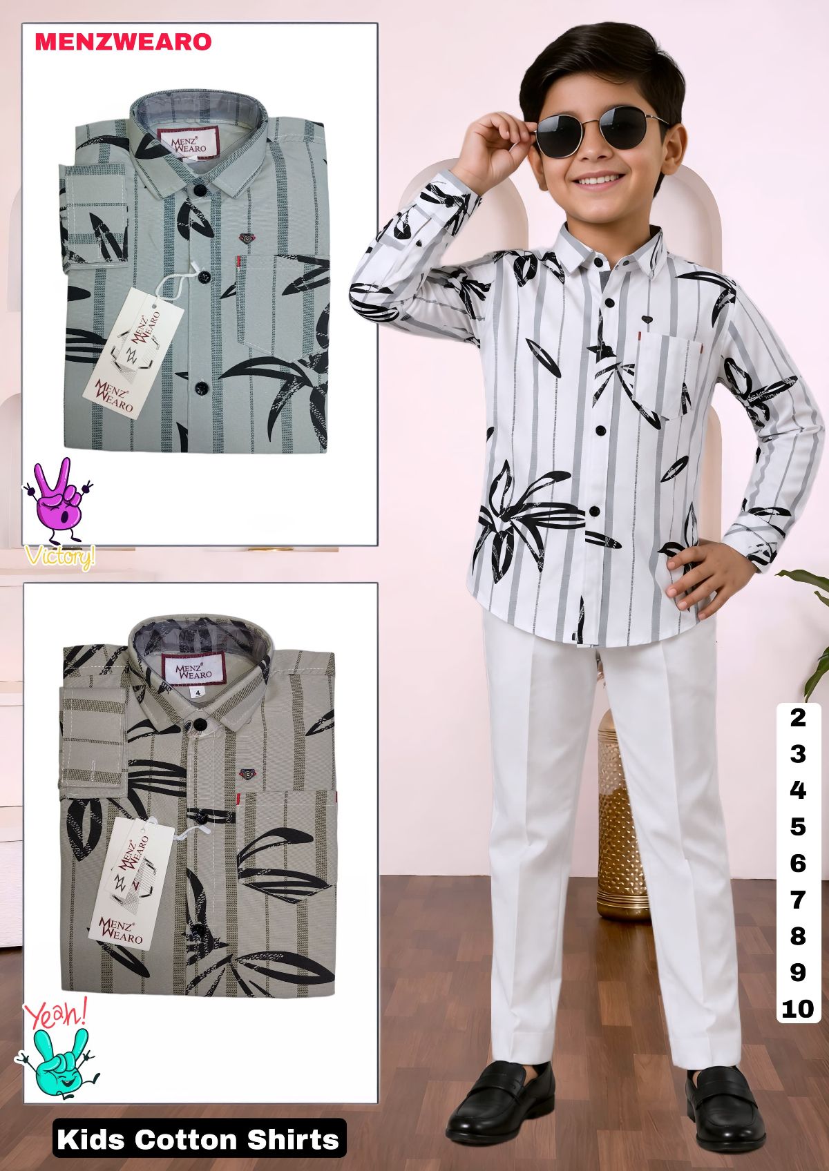 Menz Premium Quality Kids Cotton Shirts