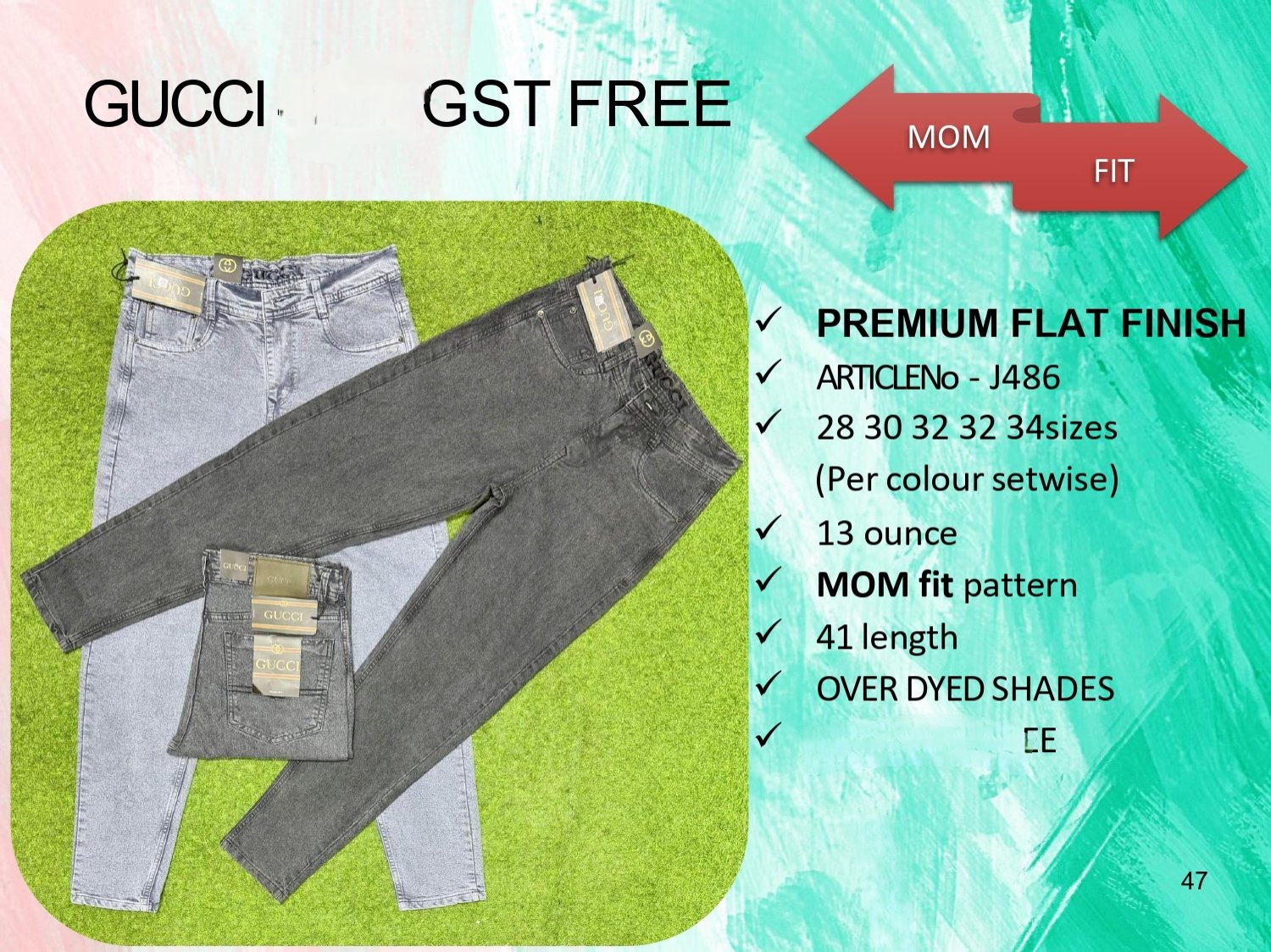 Men's Denim Jeans- GUCCI