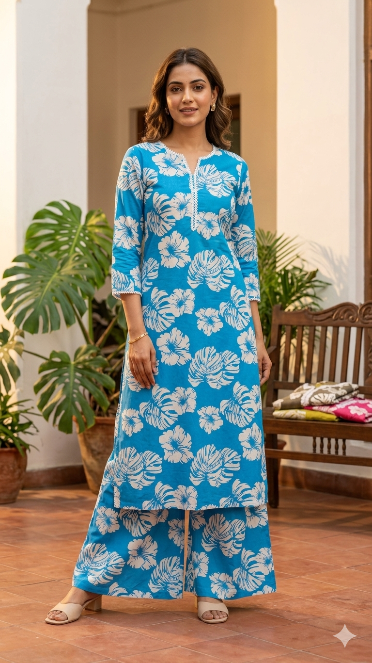 Cotton 2 piece cordset Long 45 Length