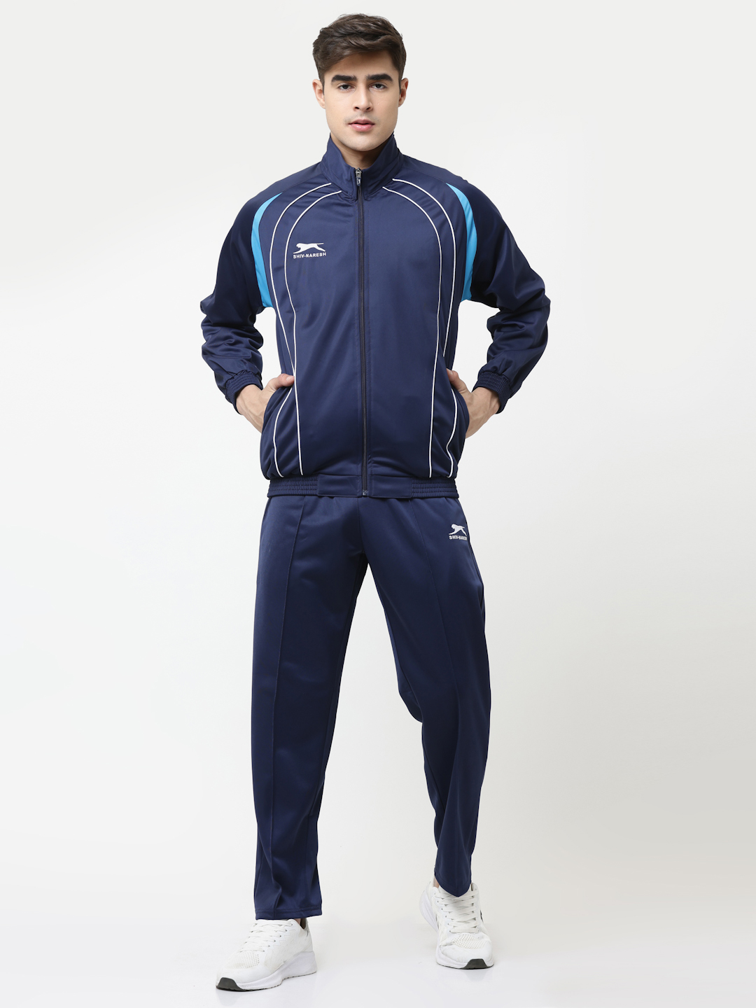 Men's Tracksuit  435A-TP-Navy/Cyan/White-M