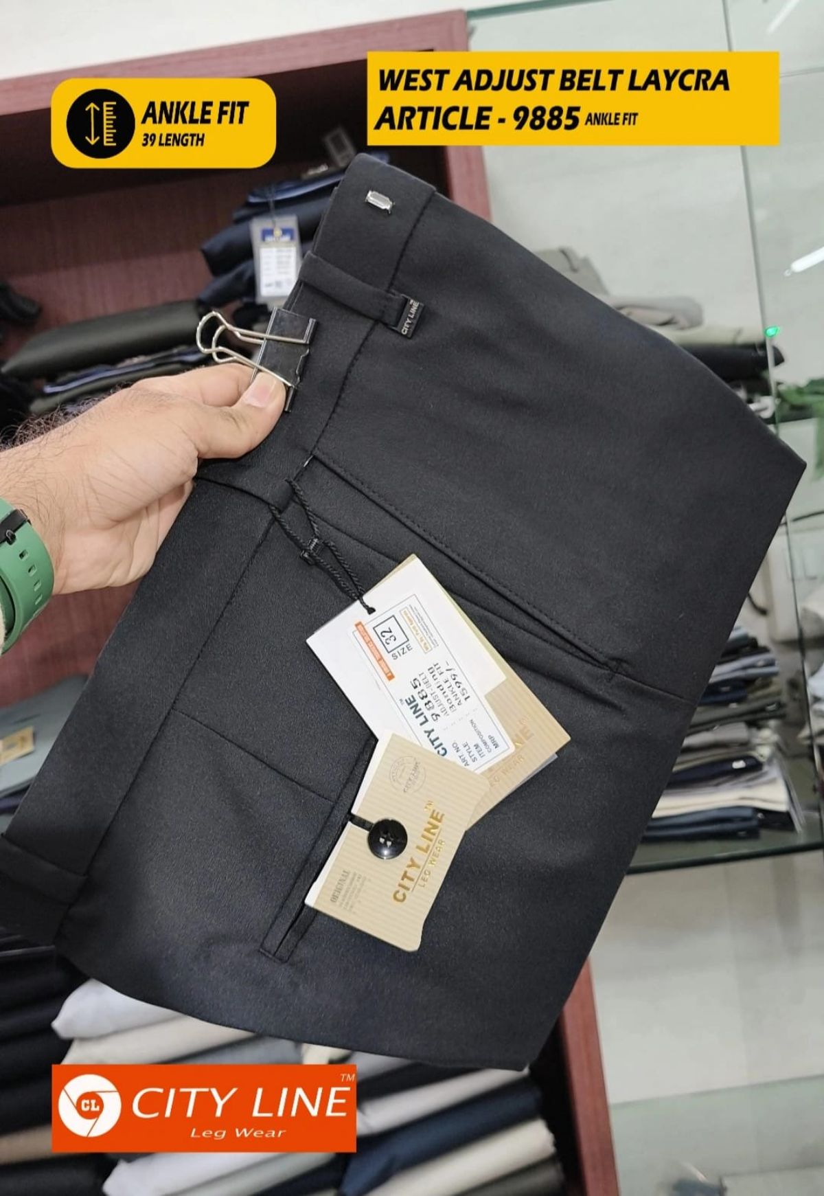 Men's Premium Adjustable Belt Korean Formal Pants -9885