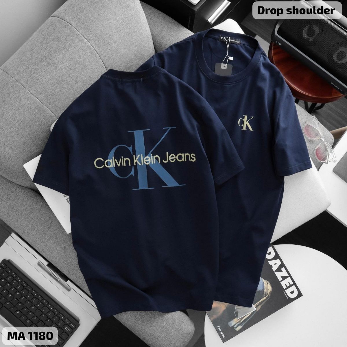 CALVIN KELIN MENS DROP SHOULDER TSHIRT M to 2xL