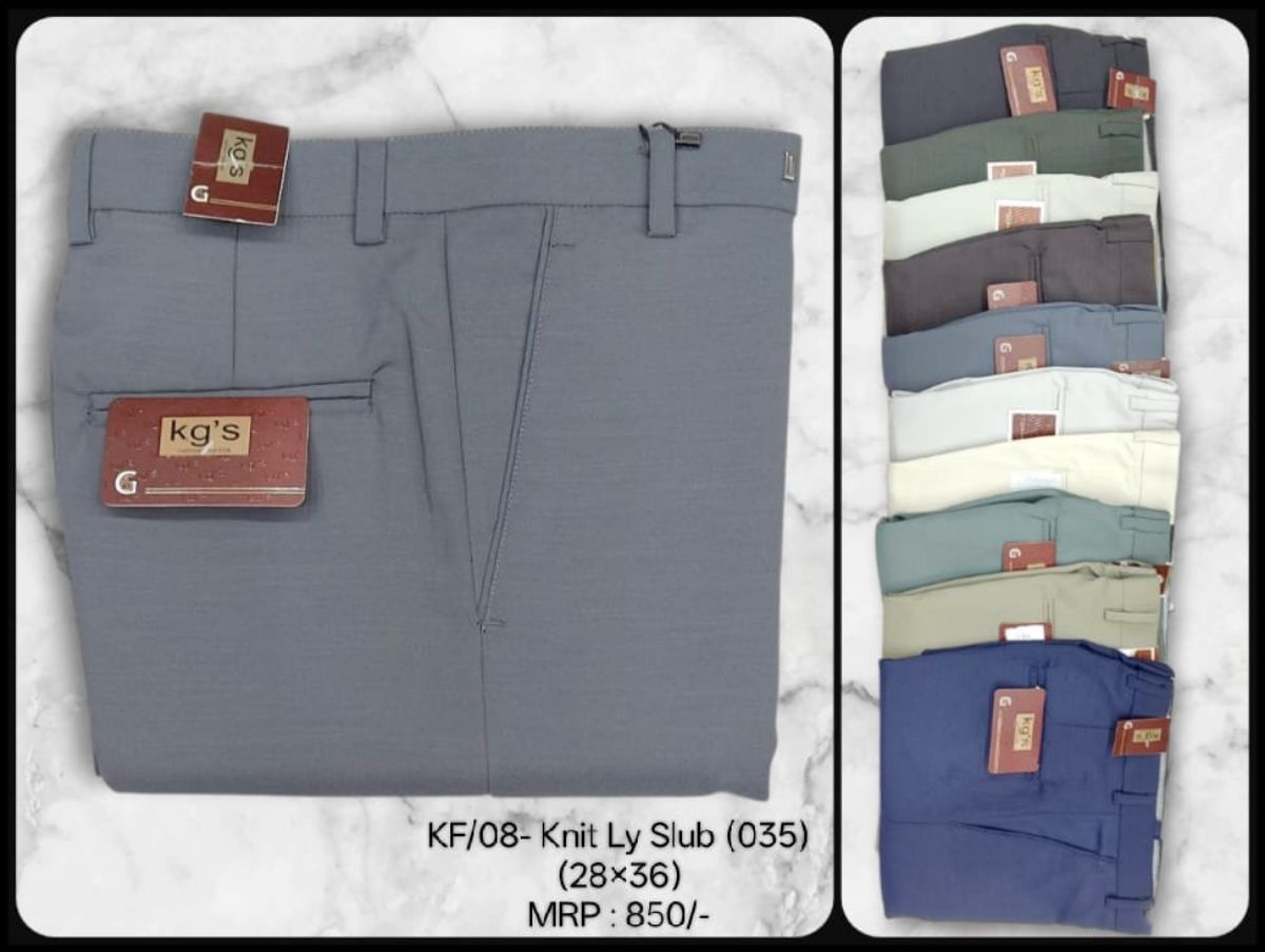 Trouser For Men's - KF/05- Knit Ly Slub (035) Cotton Formal
