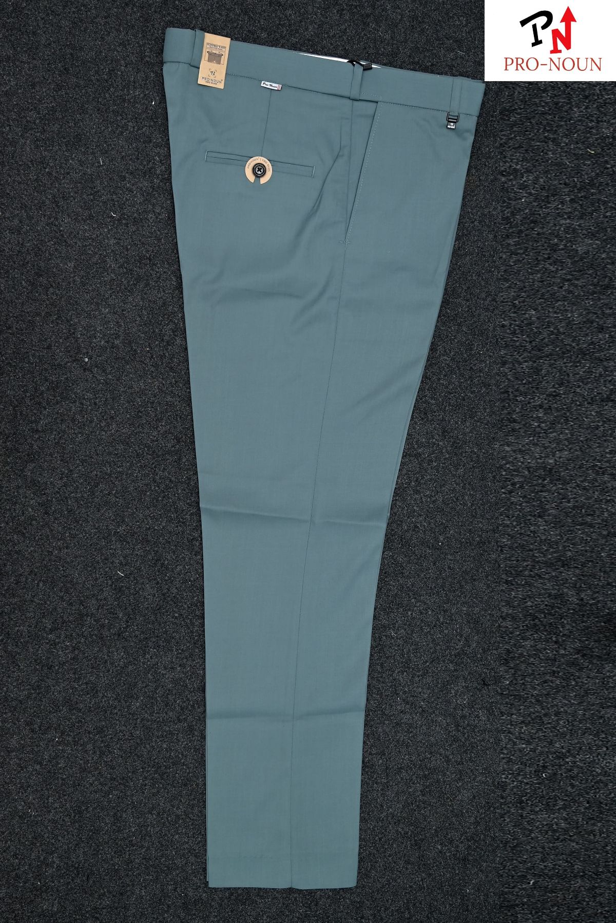 Pro-Noun Men's Men's Formal Trouser Pants With Adjustable belt D No- Signature 292-8 (30-36)- Silk Blue