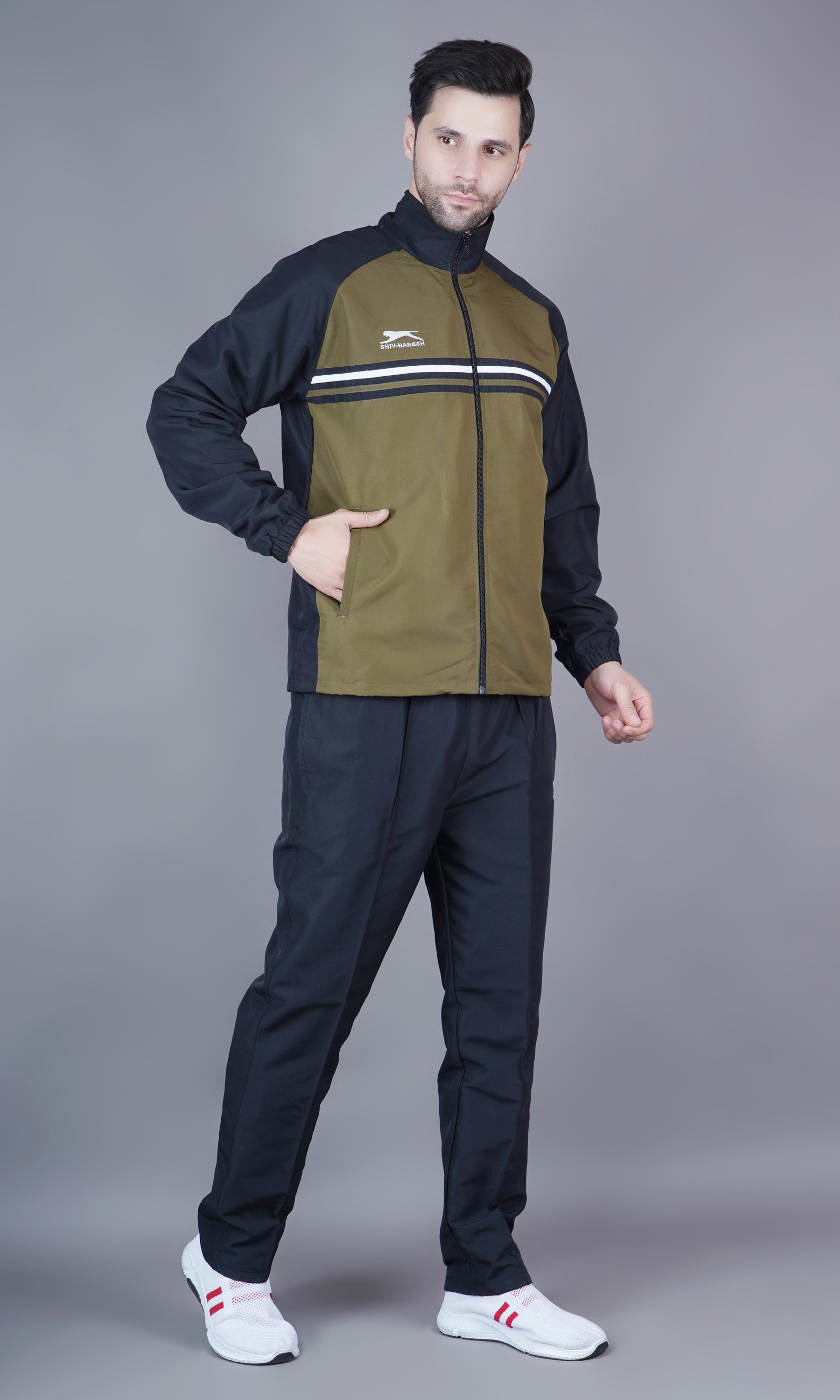 Men's Tracksuit  469B-Black/Olive-3XL-TZ
