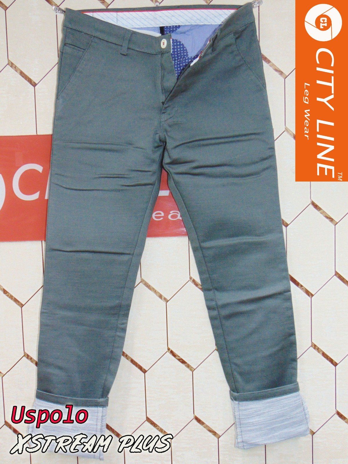 Men's cotton Knitted US POLO Grey Pants-9071