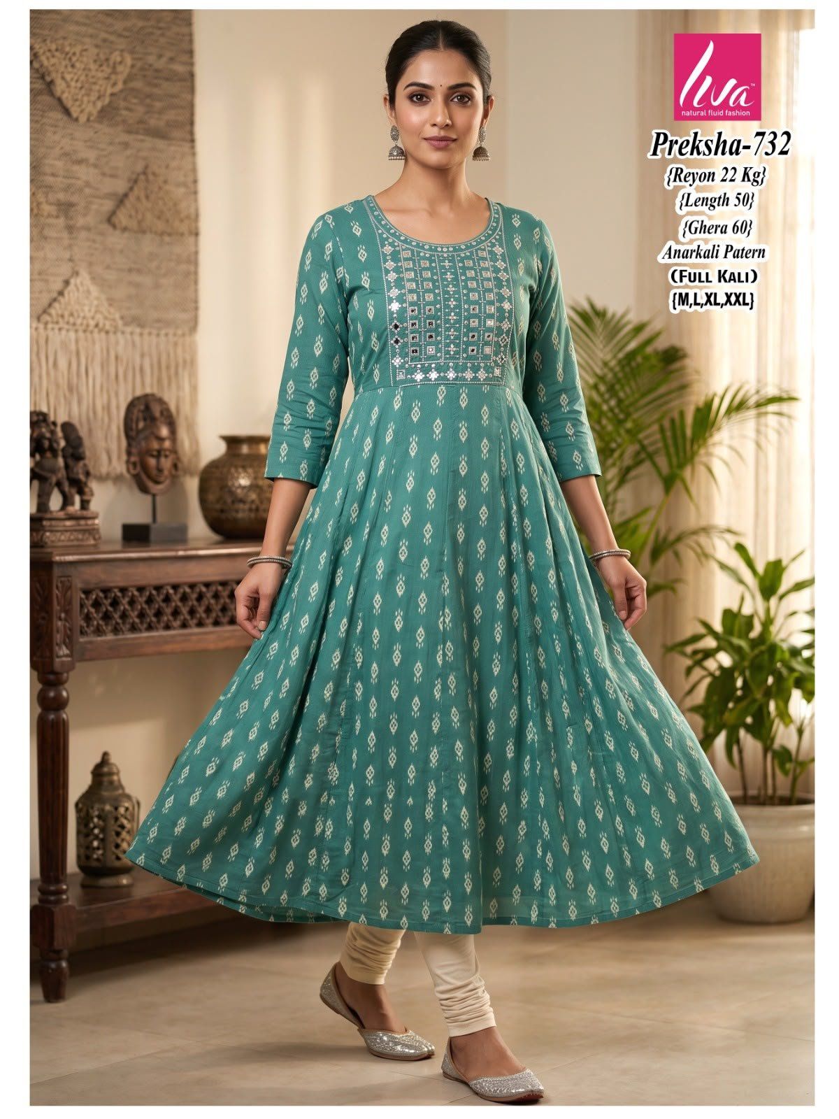 Women's Ethnic Wear Full Ghera Anarkali Suit -Preksha-732