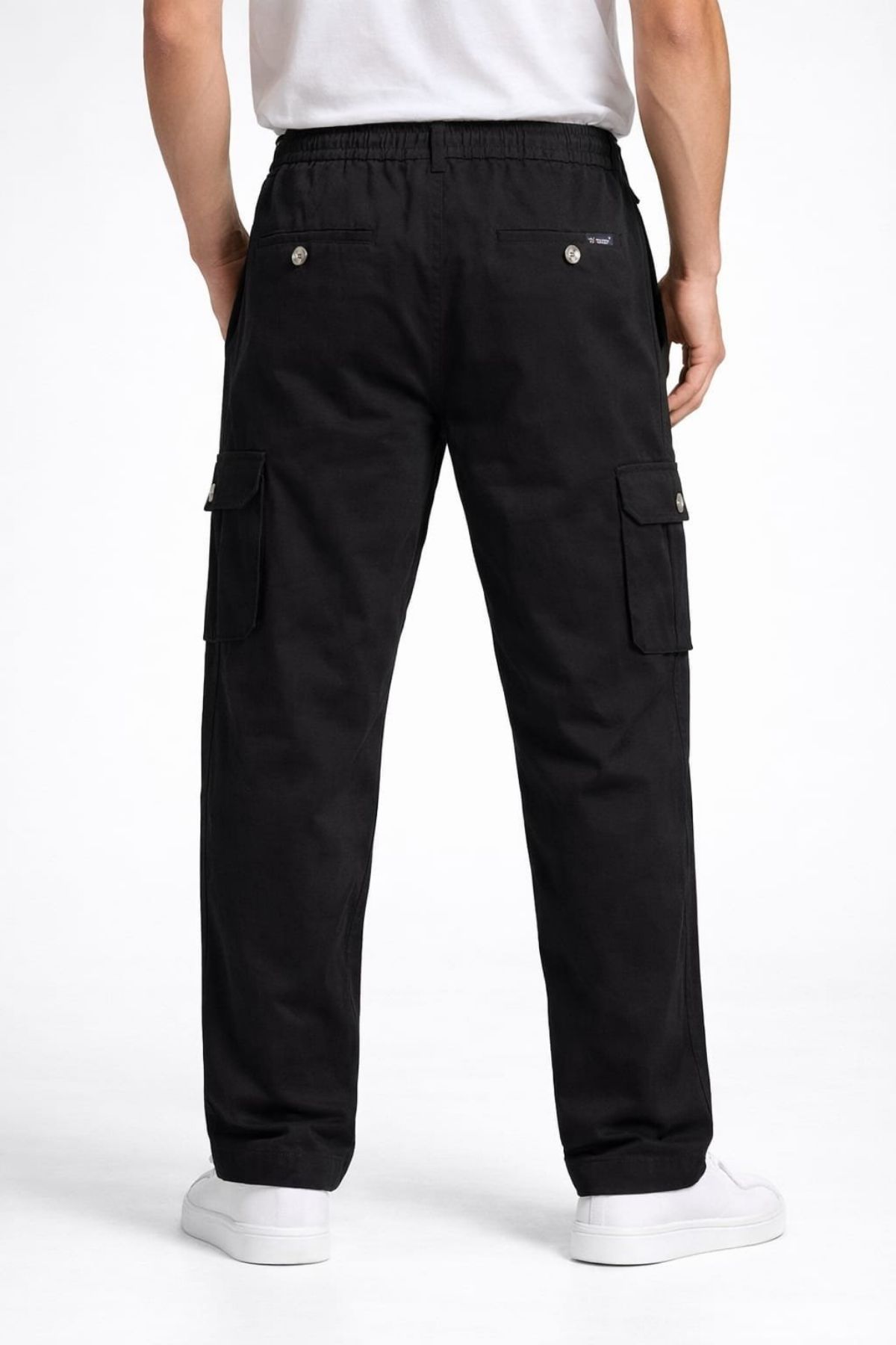 Pro-Noun Men's Lounge Wear Cotton Bio Washed  Cargo Trackpants D No- 1782- Black (L-3XL)
