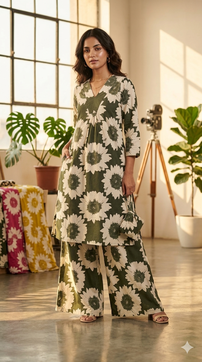 Cotton 2 piece cordset Long 45 Length
