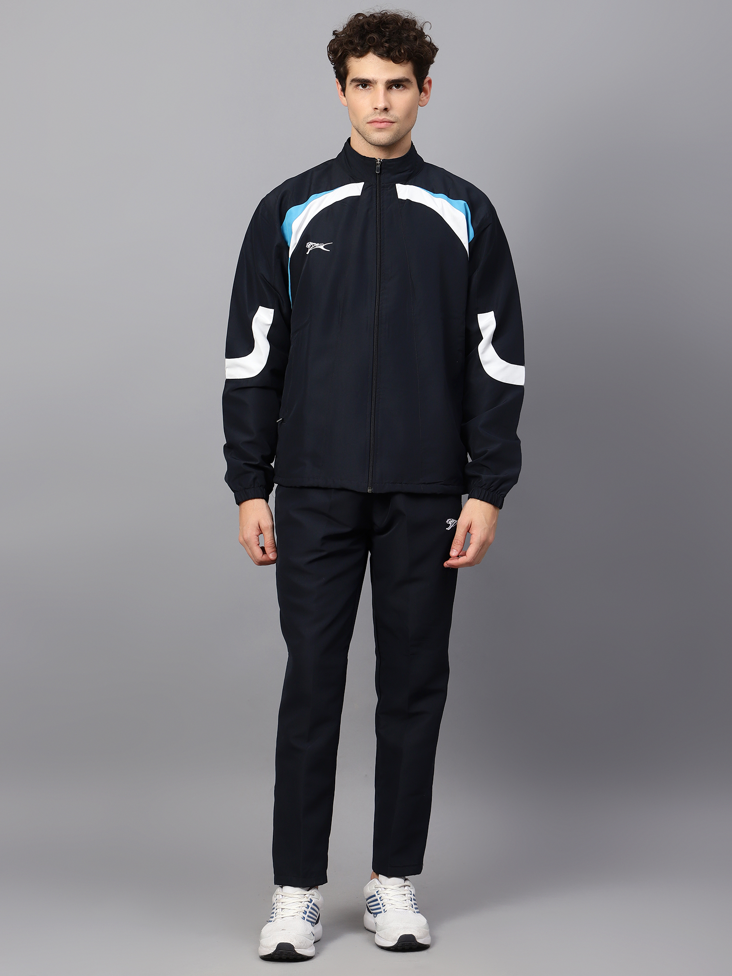 Men's Tracksuit  444B-Navy/Cyan/White-XXL-TZ