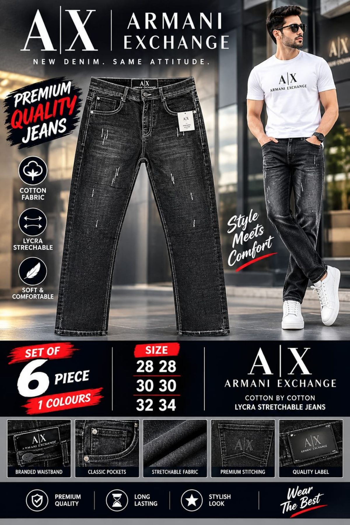 Updry Men's Denim Jeans -Armani Exchange AX