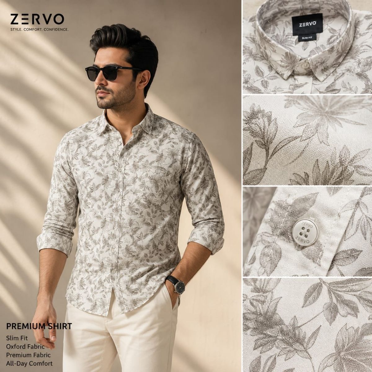 Zervo Men's Cotton Oxford Printed Shirts