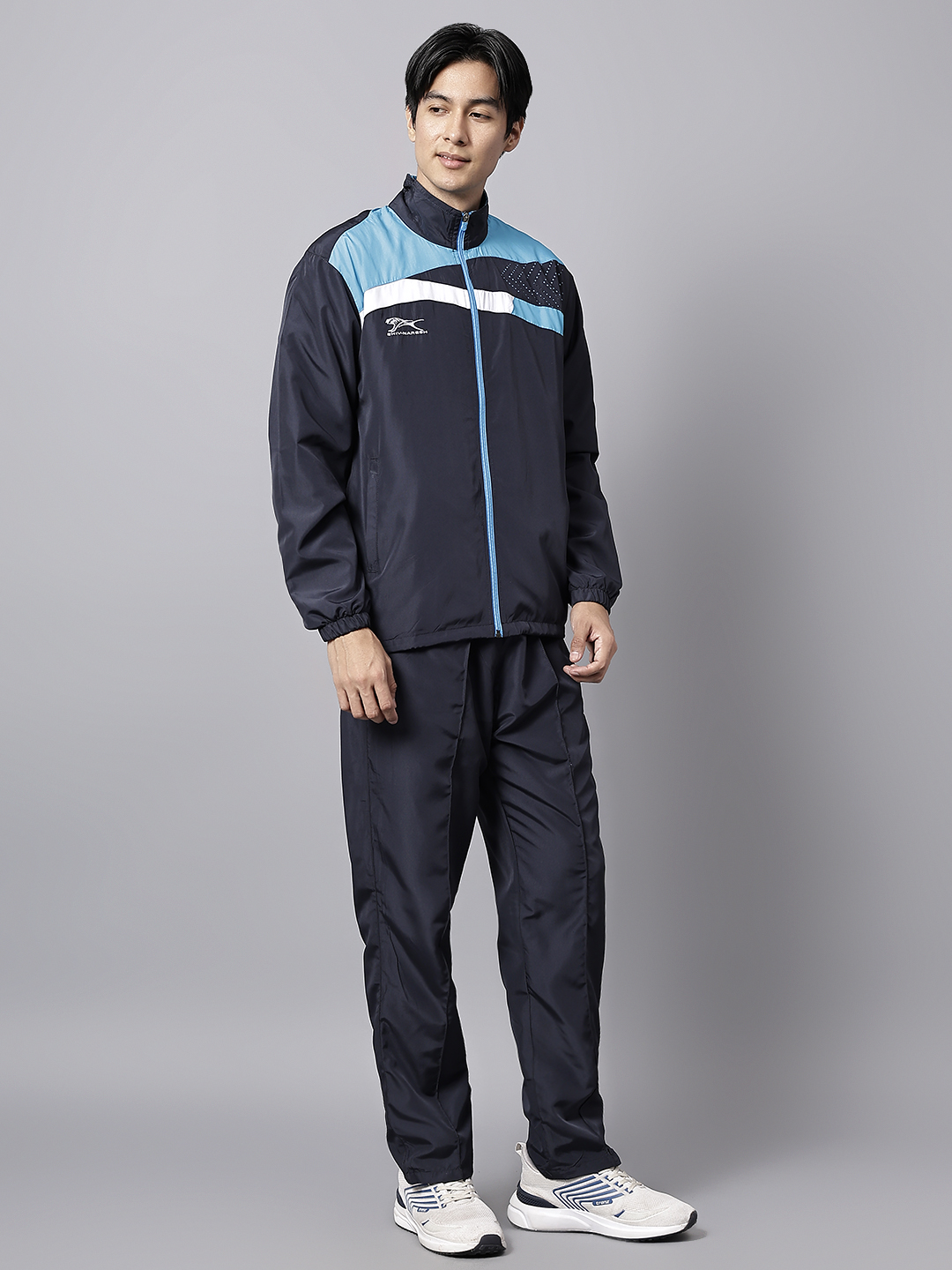 Men's Tracksuit  494A-Navy/Cyan/White-M-TZ