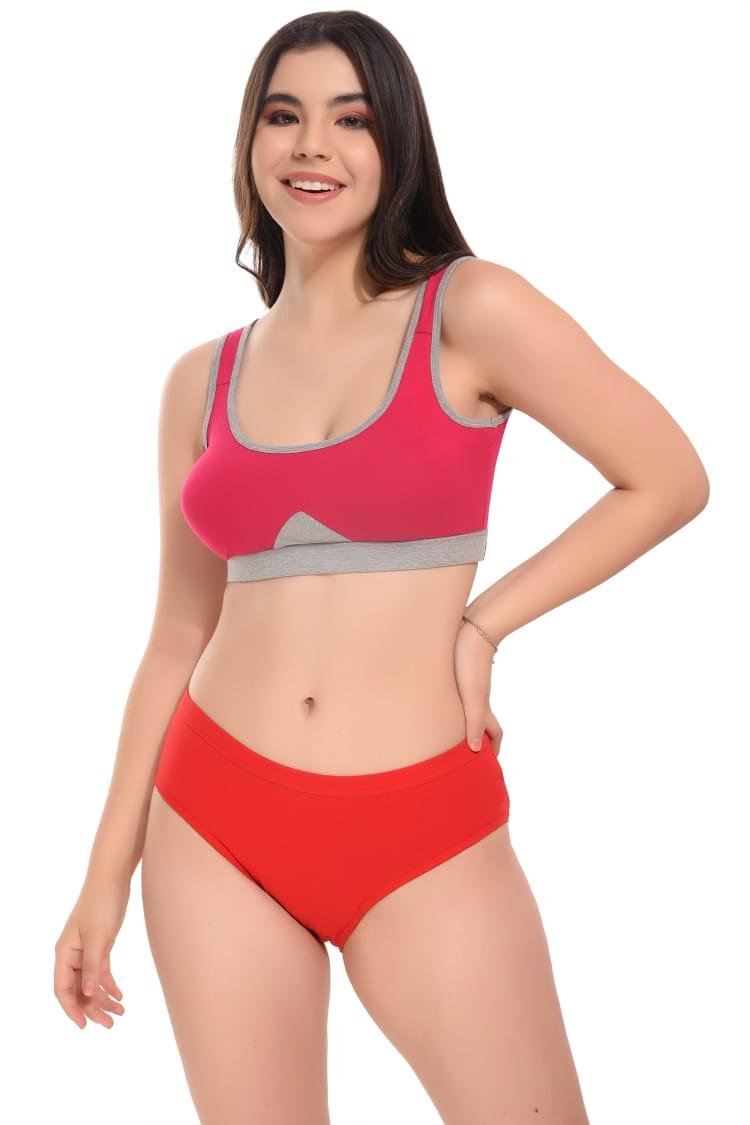 Teusy Women Leak Proof Period Panty Set (Red)