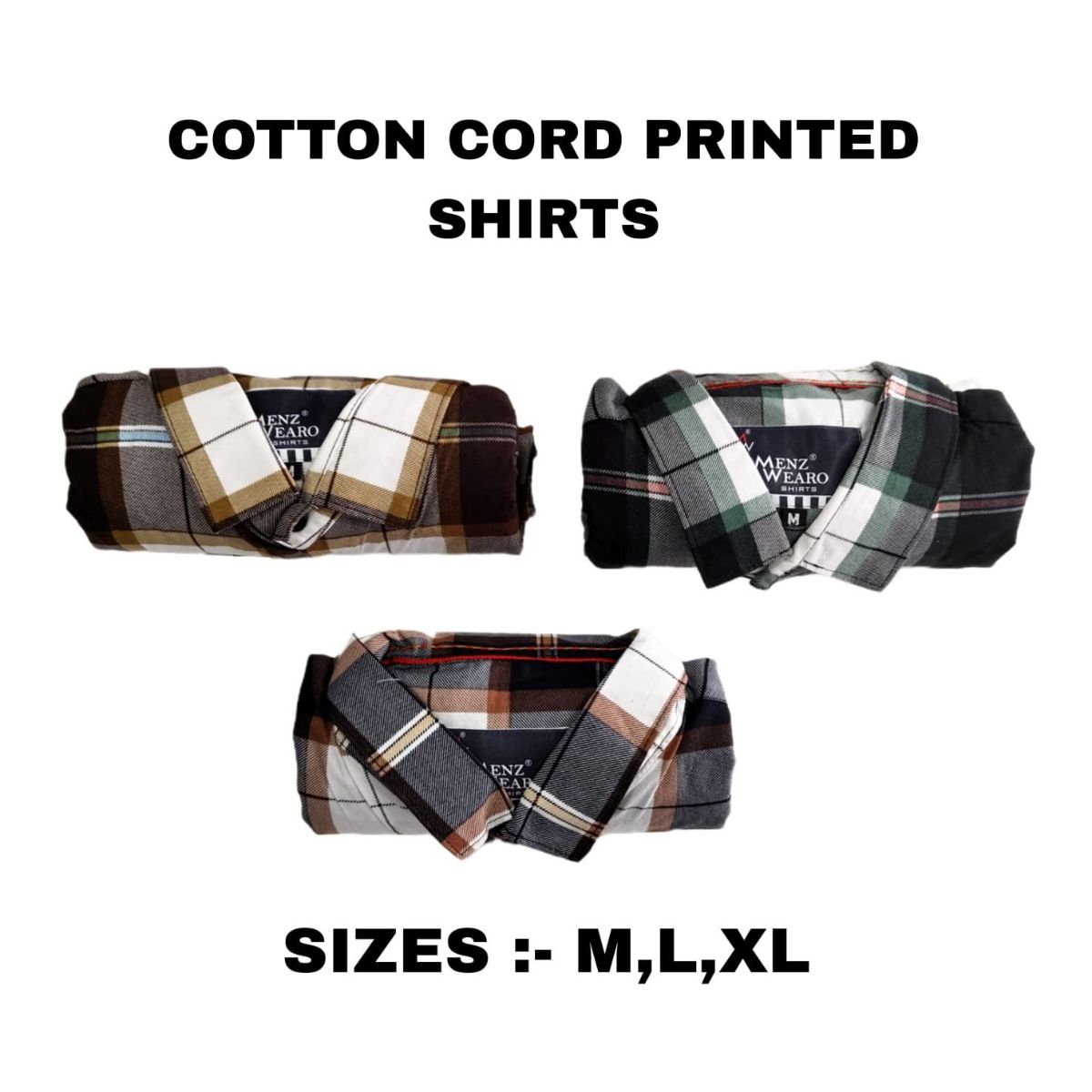 Menz Premium Quality Smooth Cotton Cord Printed Men's Shirts