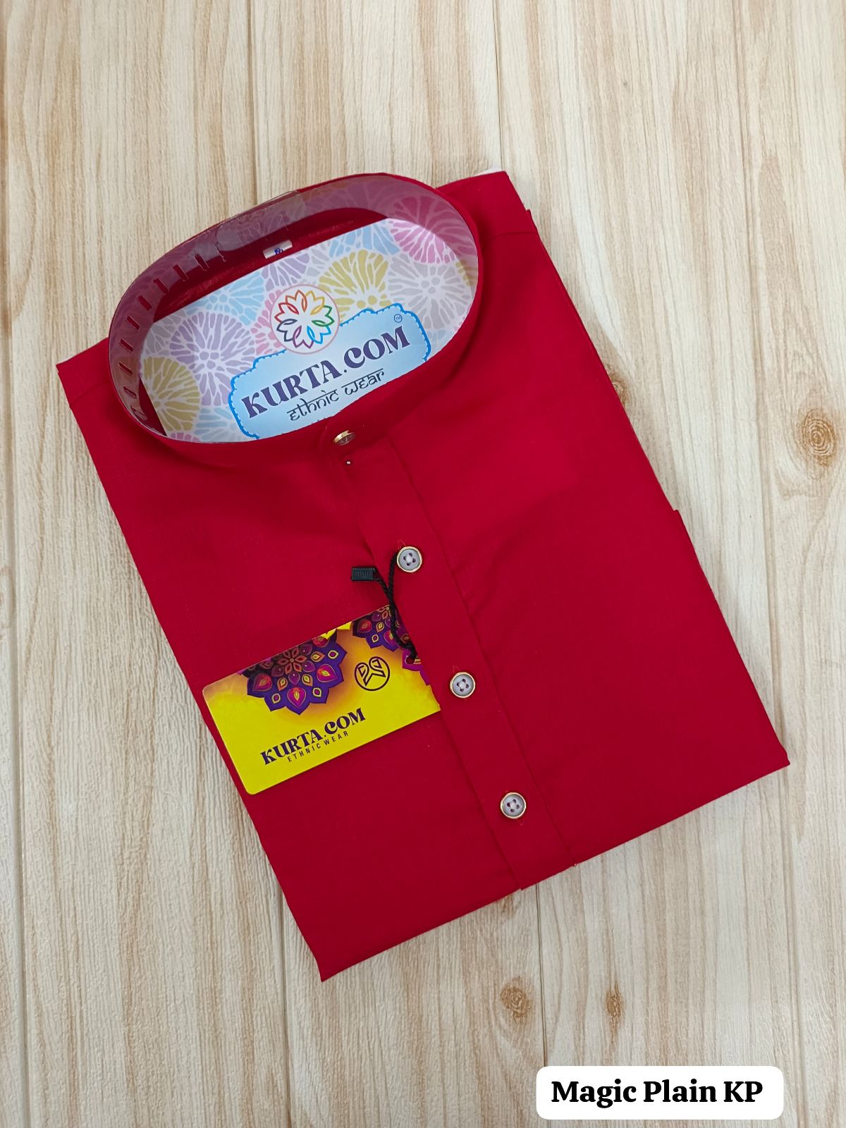 Plain Red Colour Kurta Pajama